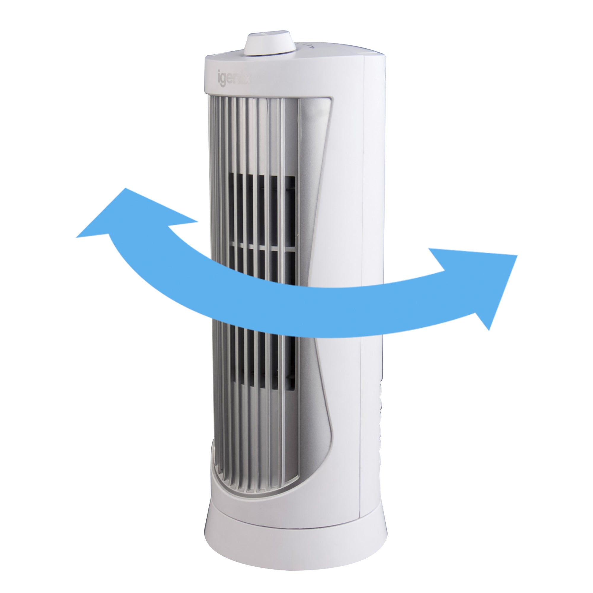 Mini Tower Fan, Oscillating, 12 Inch, White