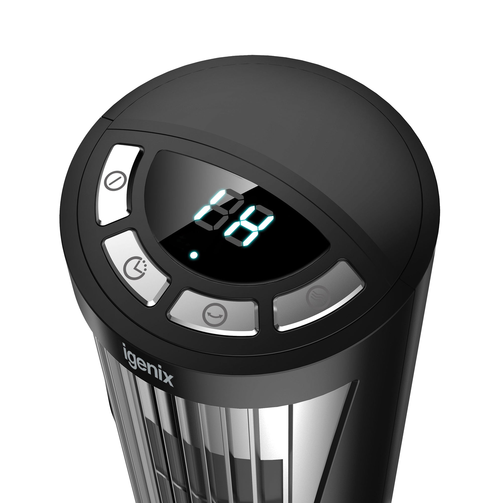 Digital Mini Tower Fan, Oscillating, 12 Inch, Black