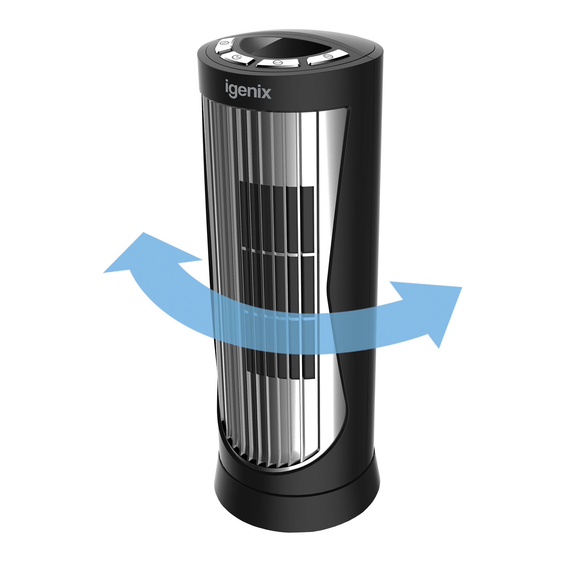 Digital Mini Tower Fan, Oscillating, 12 Inch, Black