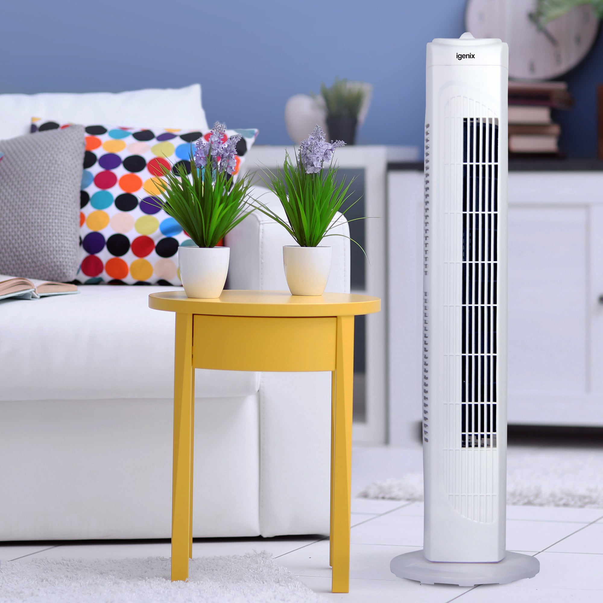 Tower Fan, Oscillating, 29 Inch, 3 Speeds, White