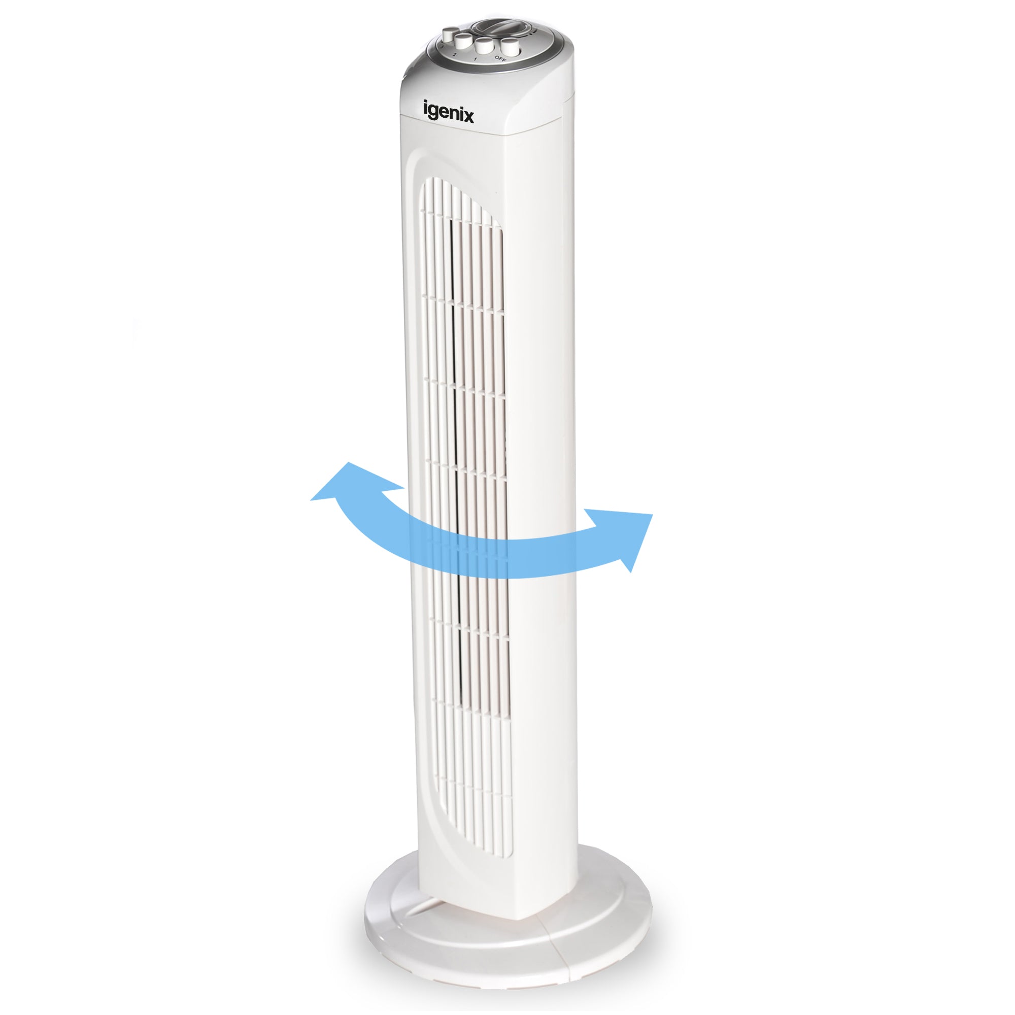 Tower Fan, Oscillating, 2 Hour Timer, 30 Inch, White