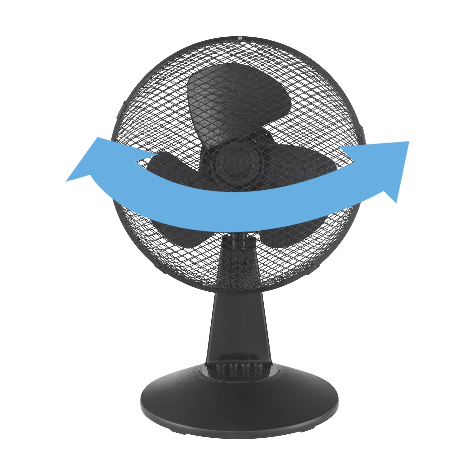 12 Inch Desk Fan, 3 Speeds, Black