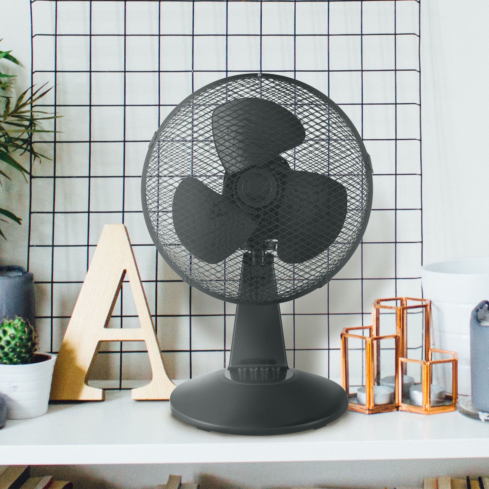 12 Inch Desk Fan, 3 Speeds, Black