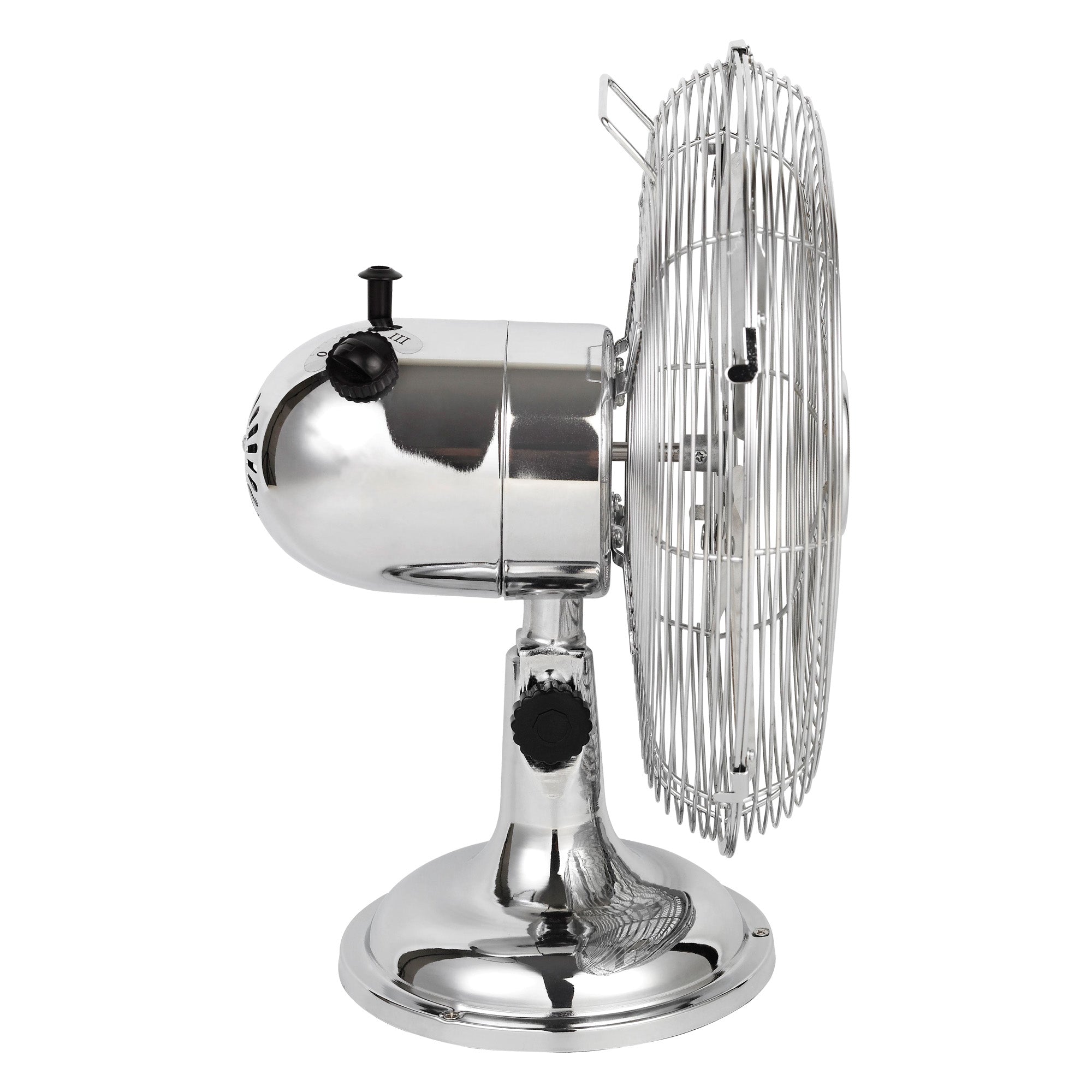 12 Inch Desk Fan, 3 Speeds, Chrome