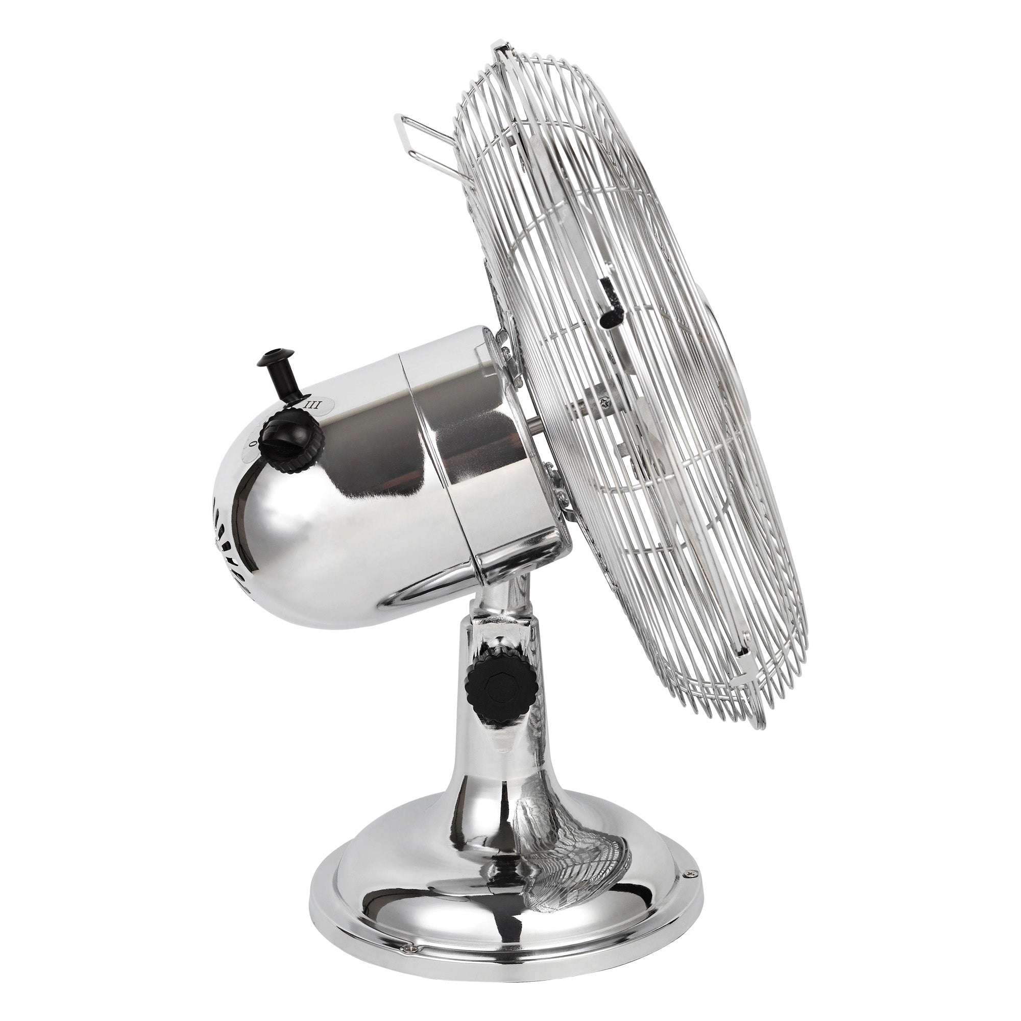 12 Inch Desk Fan, 3 Speeds, Chrome