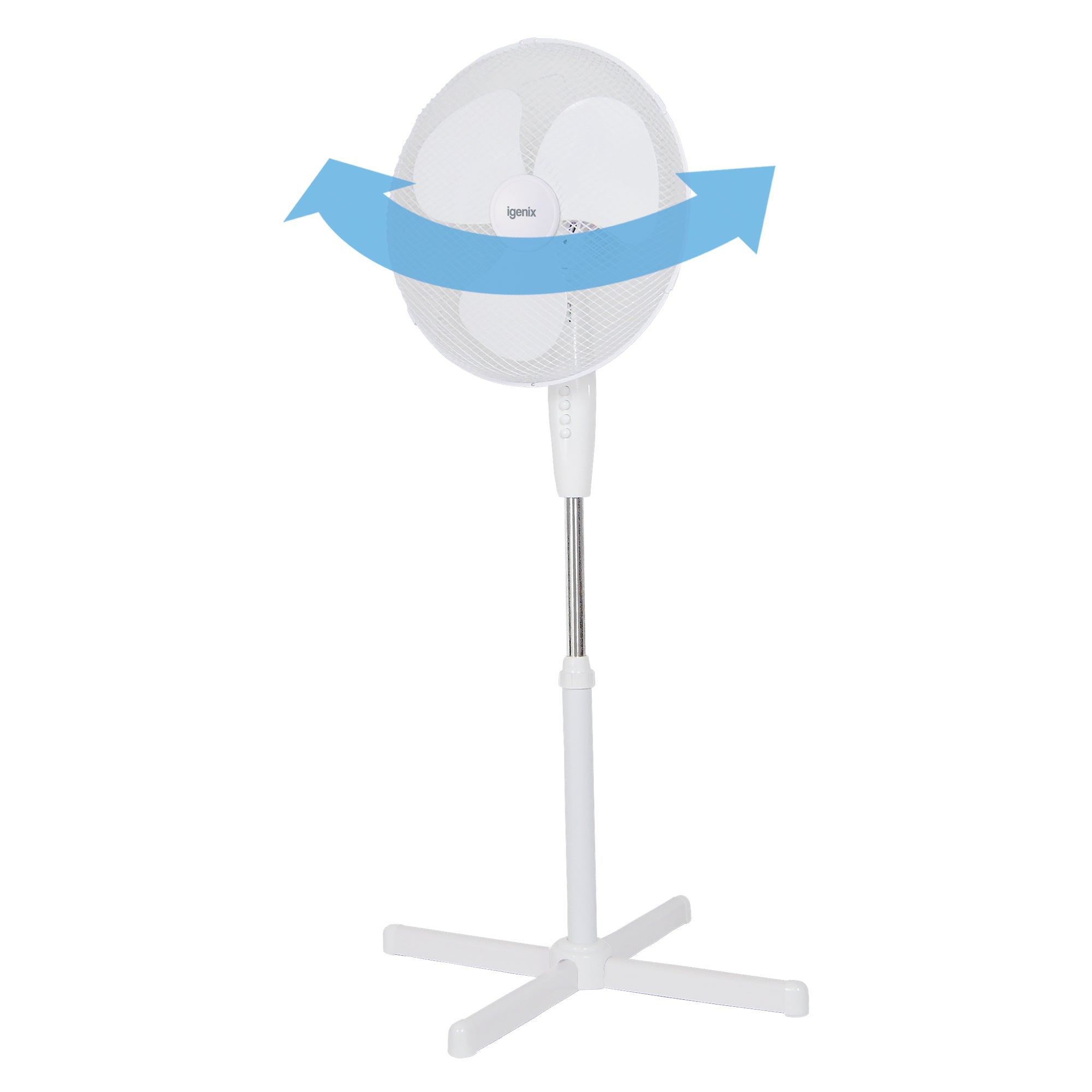 16 Inch Pedestal Fan, 3 Speeds, White