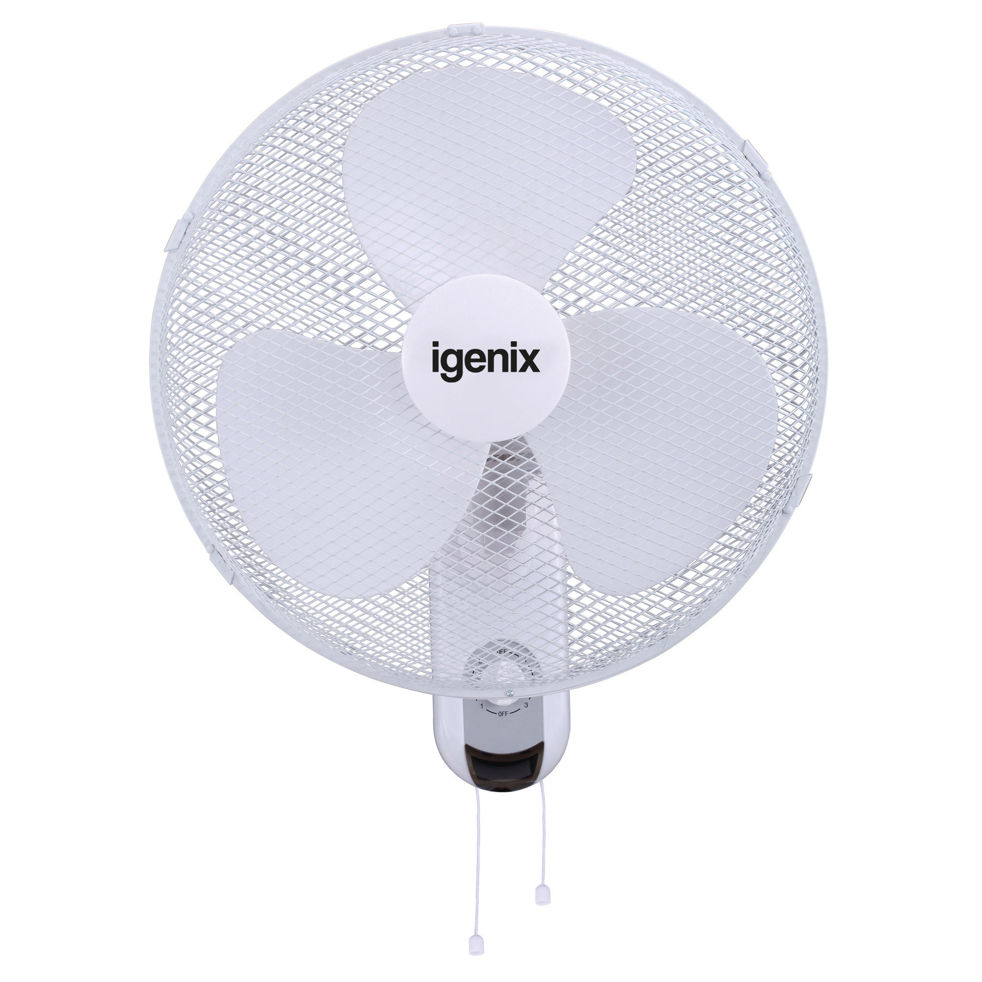 16 Inch Wall-Mounted Fan, 3 Speeds, White