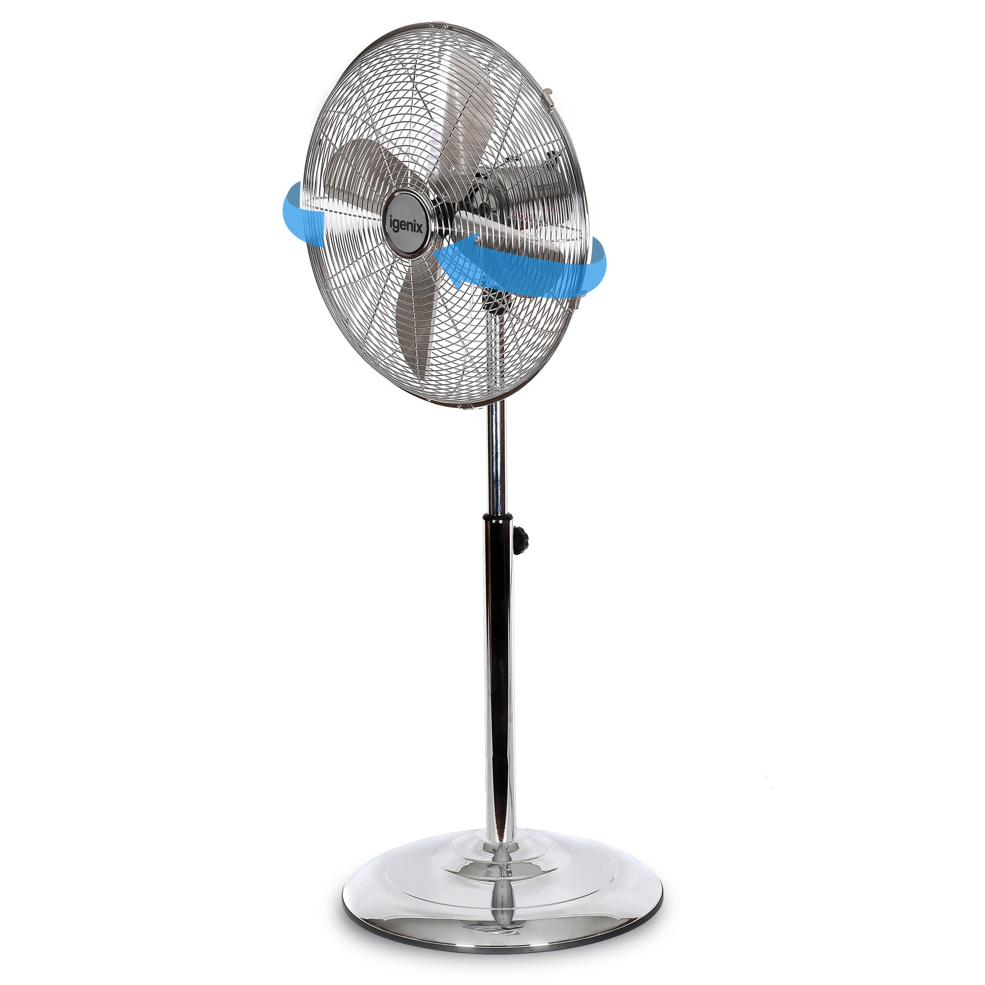 16 Inch Pedestal Fan, 3 Speeds, Chrome