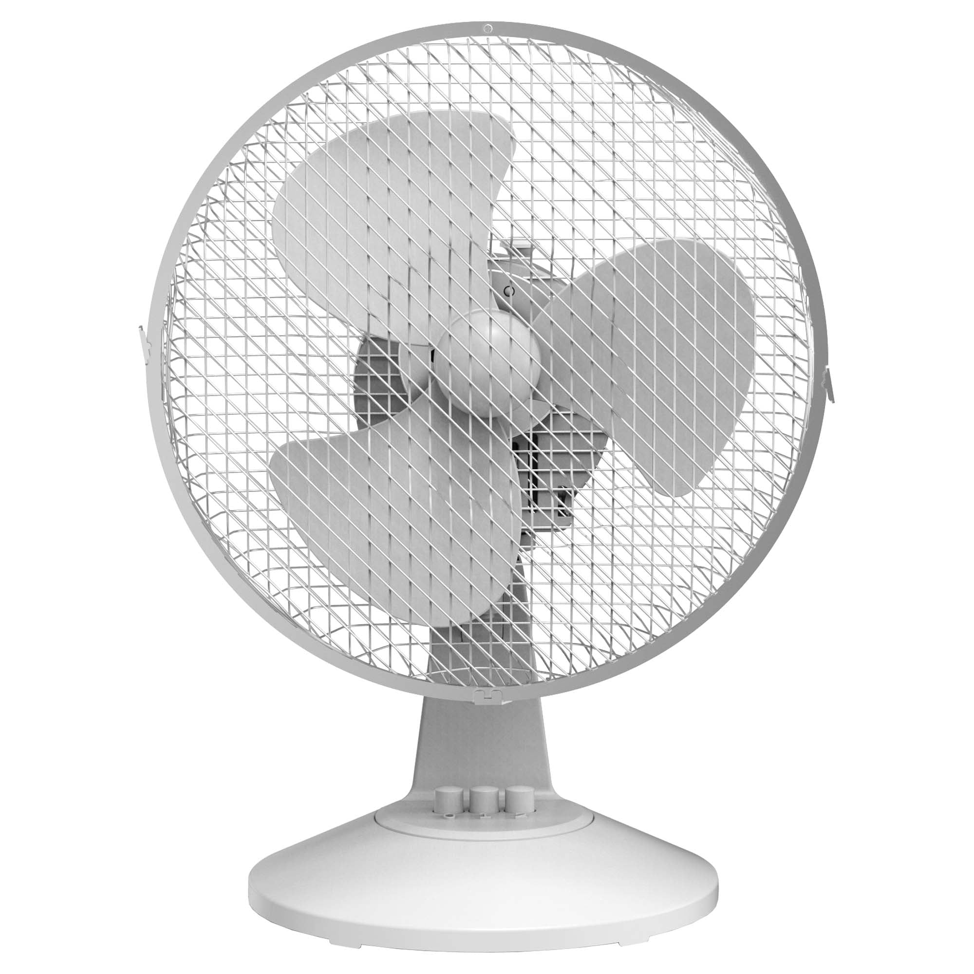 9 Inch Desk Fan, 2 Speeds, White