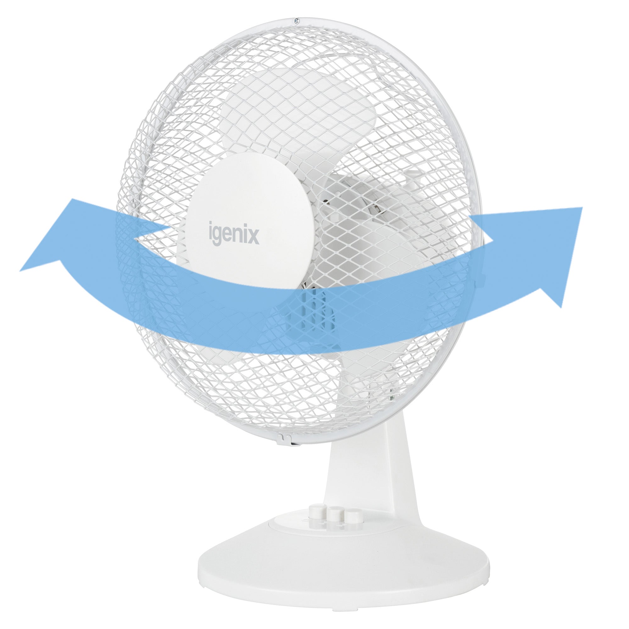 9 Inch Desk Fan, 2 Speeds, White