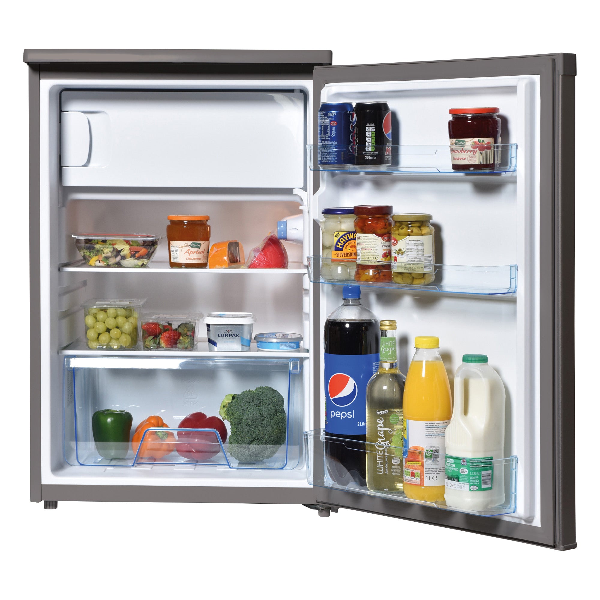 Under Counter Fridge with Ice Box, Titanium