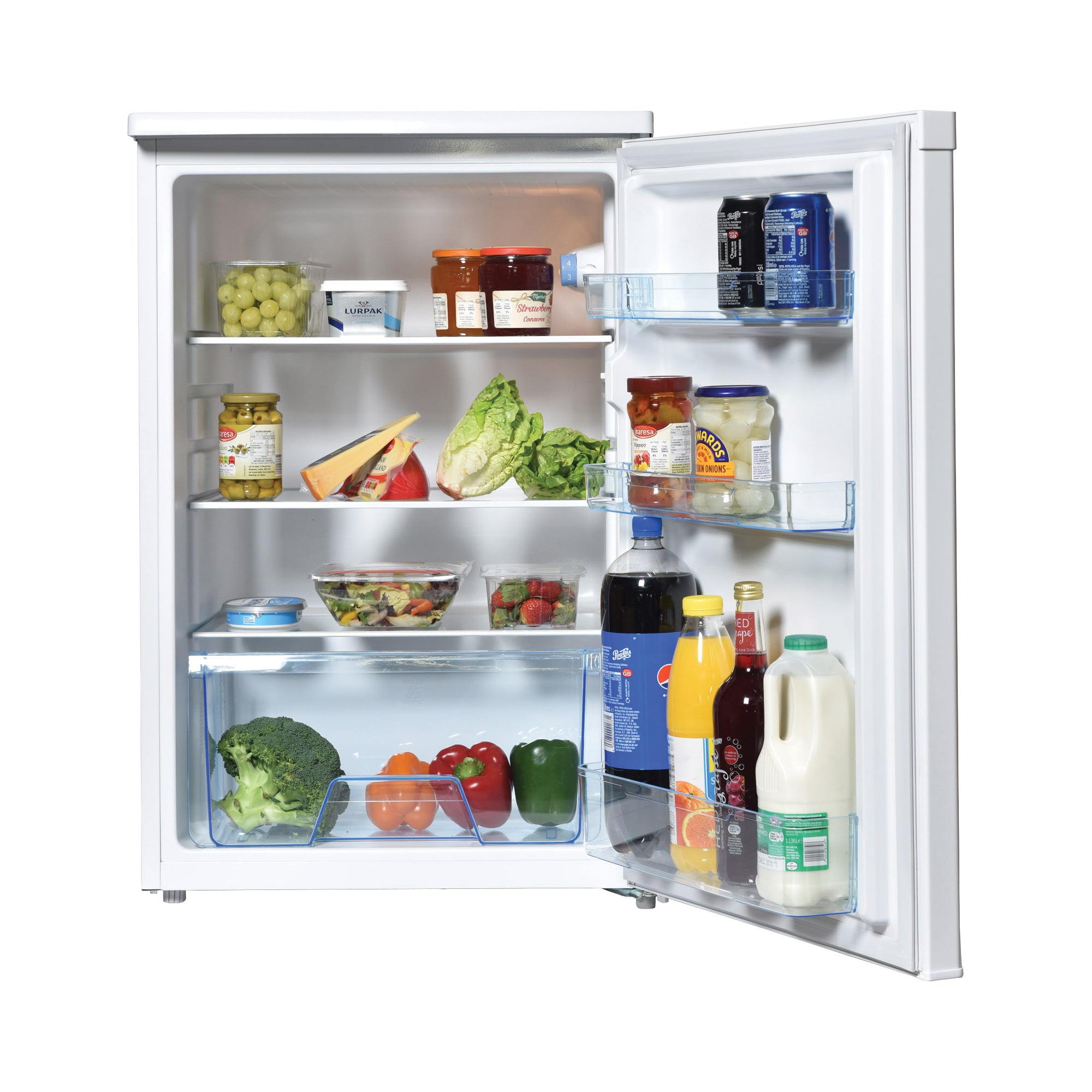 Under Counter Larder Fridge, 131 Litre, White