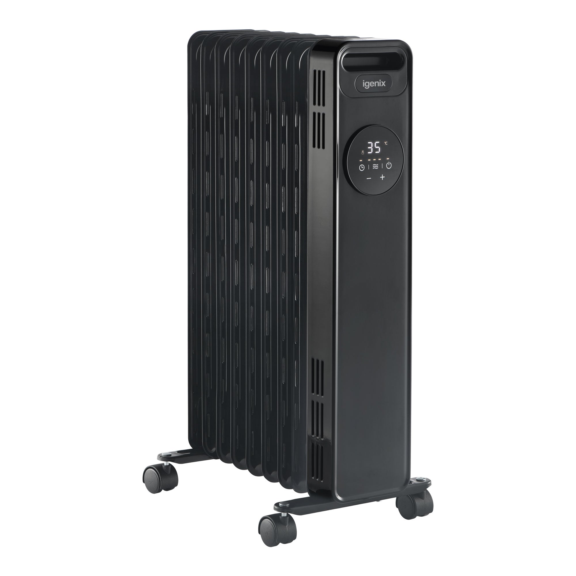 Digital Oil Filled Radiator, 2kW/2000W, Overheat Protection, Black