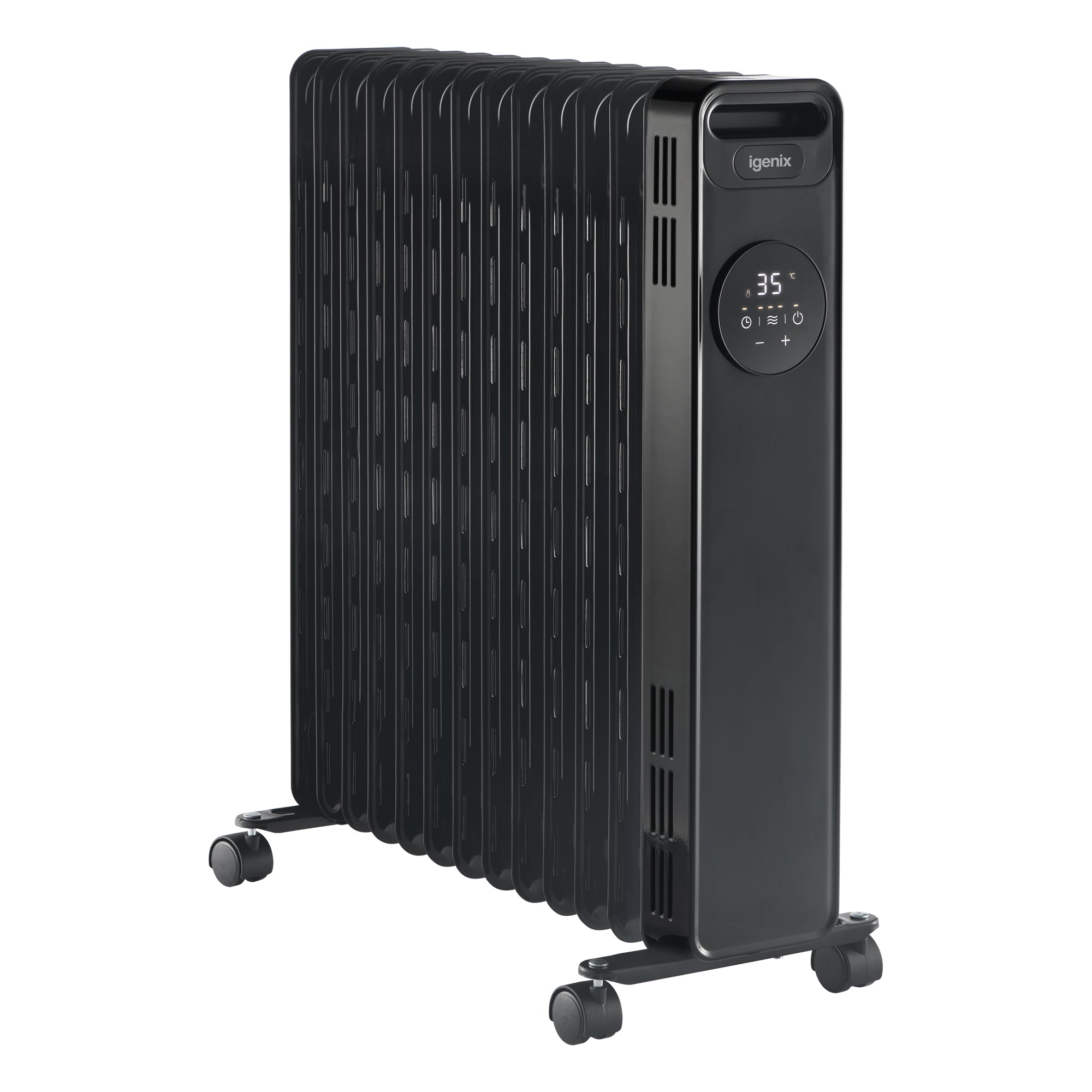 Digital Oil Filled Radiator, 2.5kW/2500W, Overheat Protection, Black