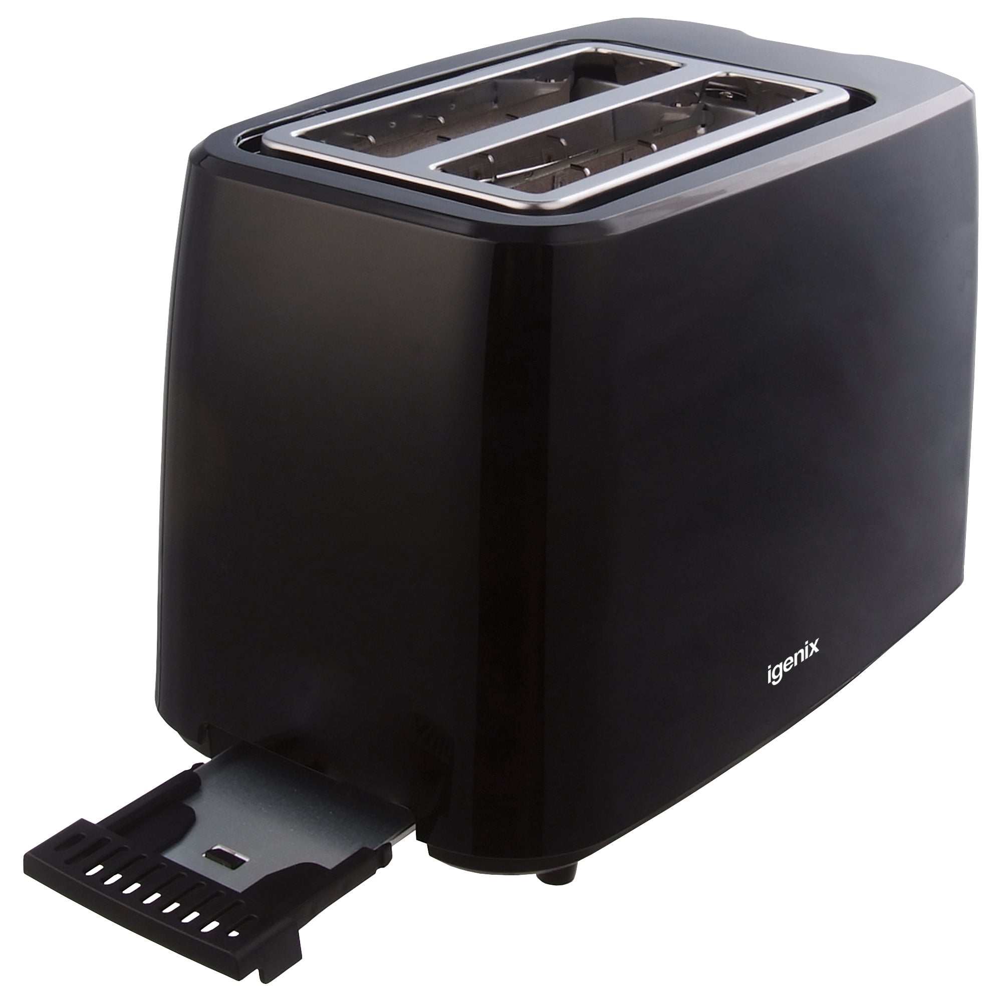 2 Slice Toaster, Defrost & Reheat Function, Black