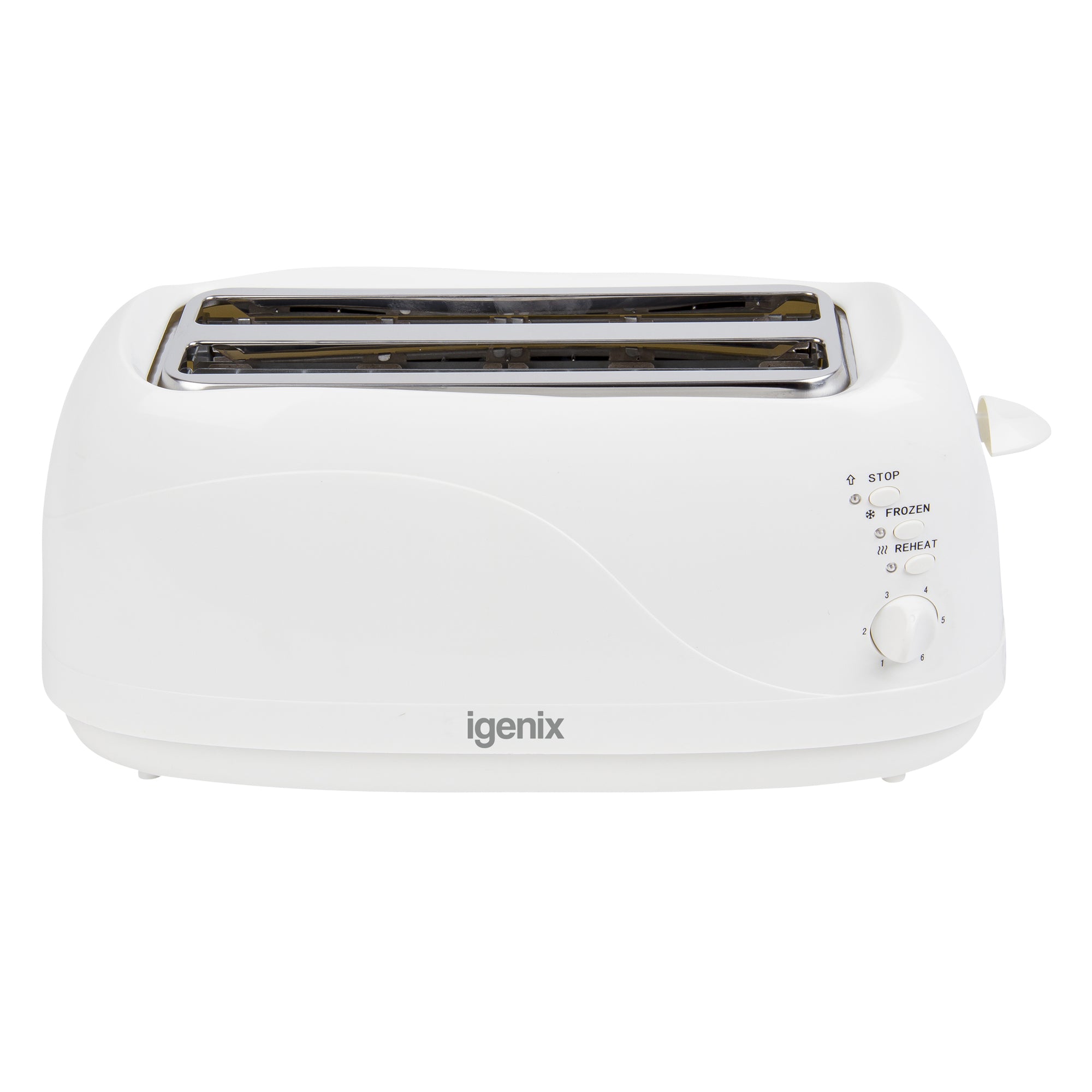 4 Slice Toaster, Removable Crumb Tray, White