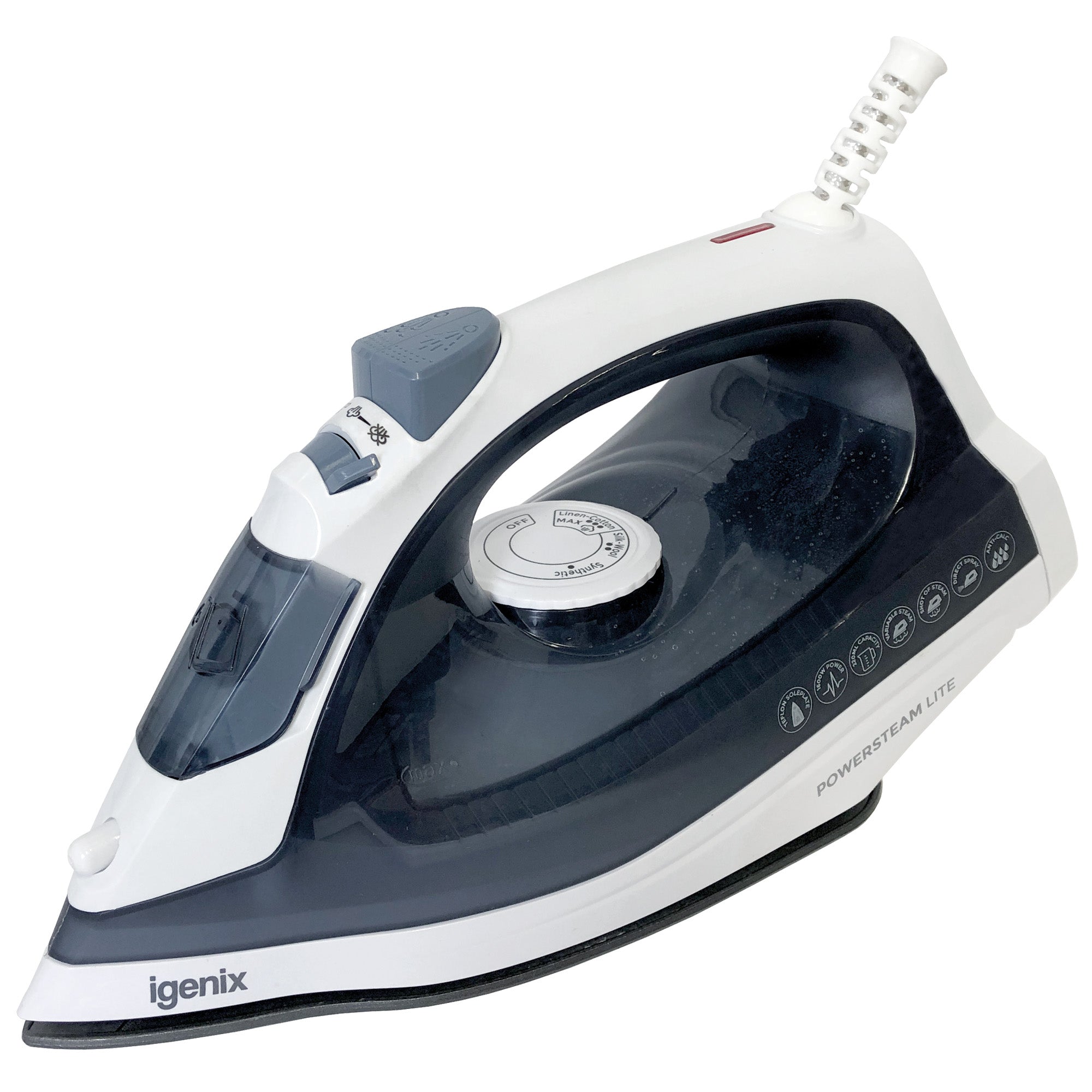 PowerSteam Lite Steam Iron,  1600W, Blue/White