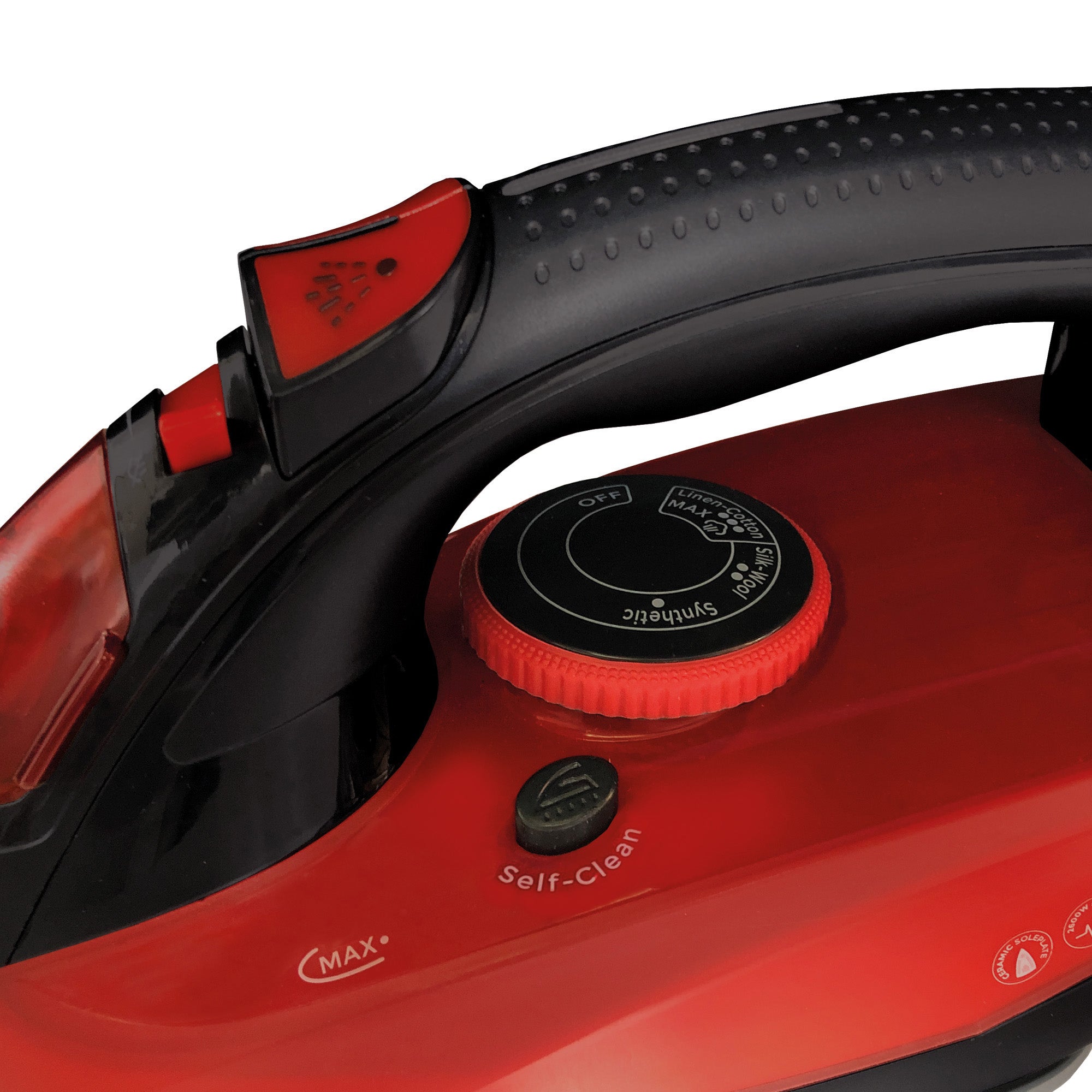 PowerSteam Steam Iron, 2600W, Red/Black