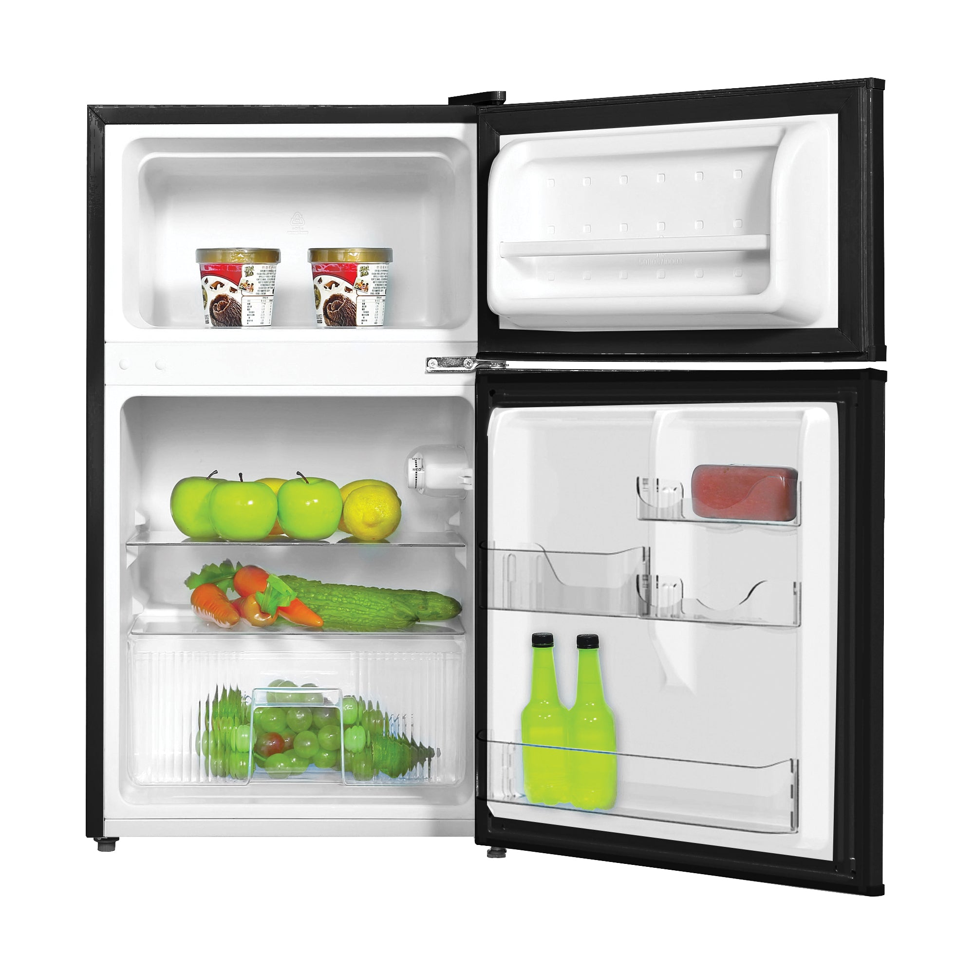 Under Counter Fridge Freezer, 87 Litre, Black