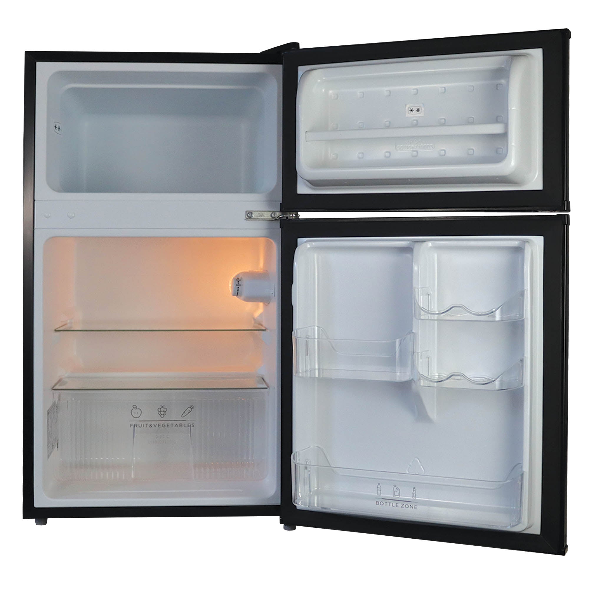 Under Counter Fridge Freezer, 87 Litre, Black