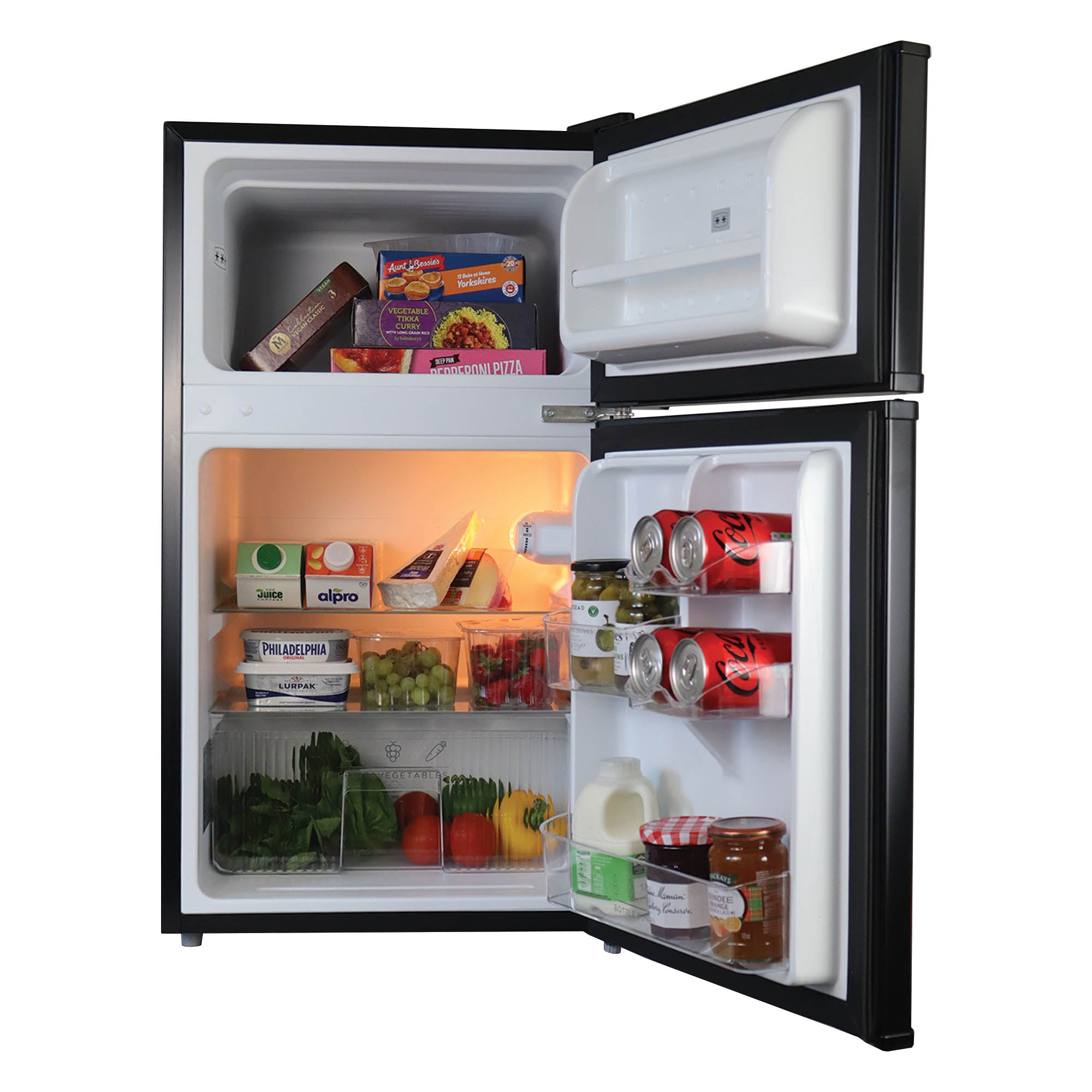 Under Counter Fridge Freezer, 87 Litre, Black