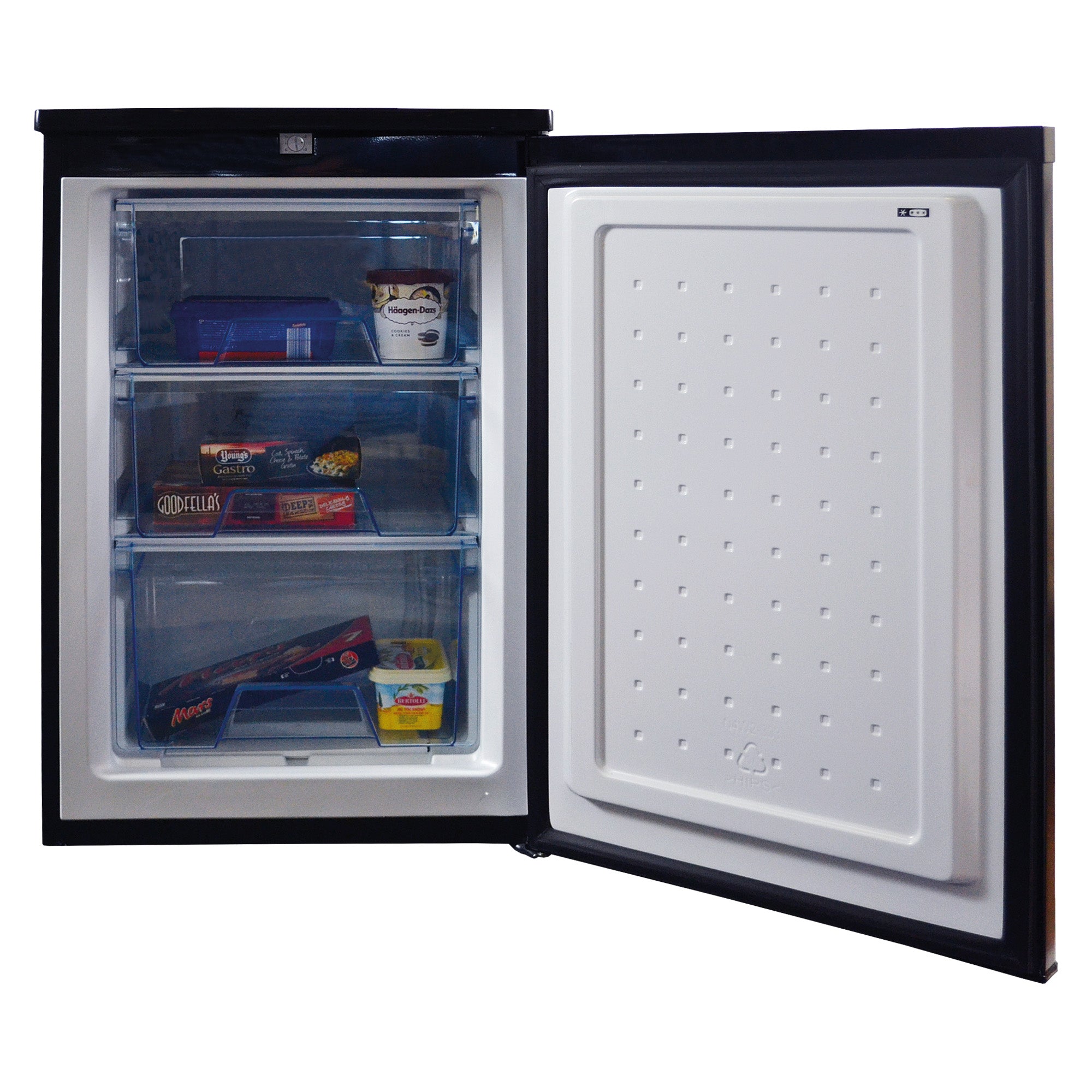 Under Counter Freezer, 83 Litre, Reversible Doors, Black