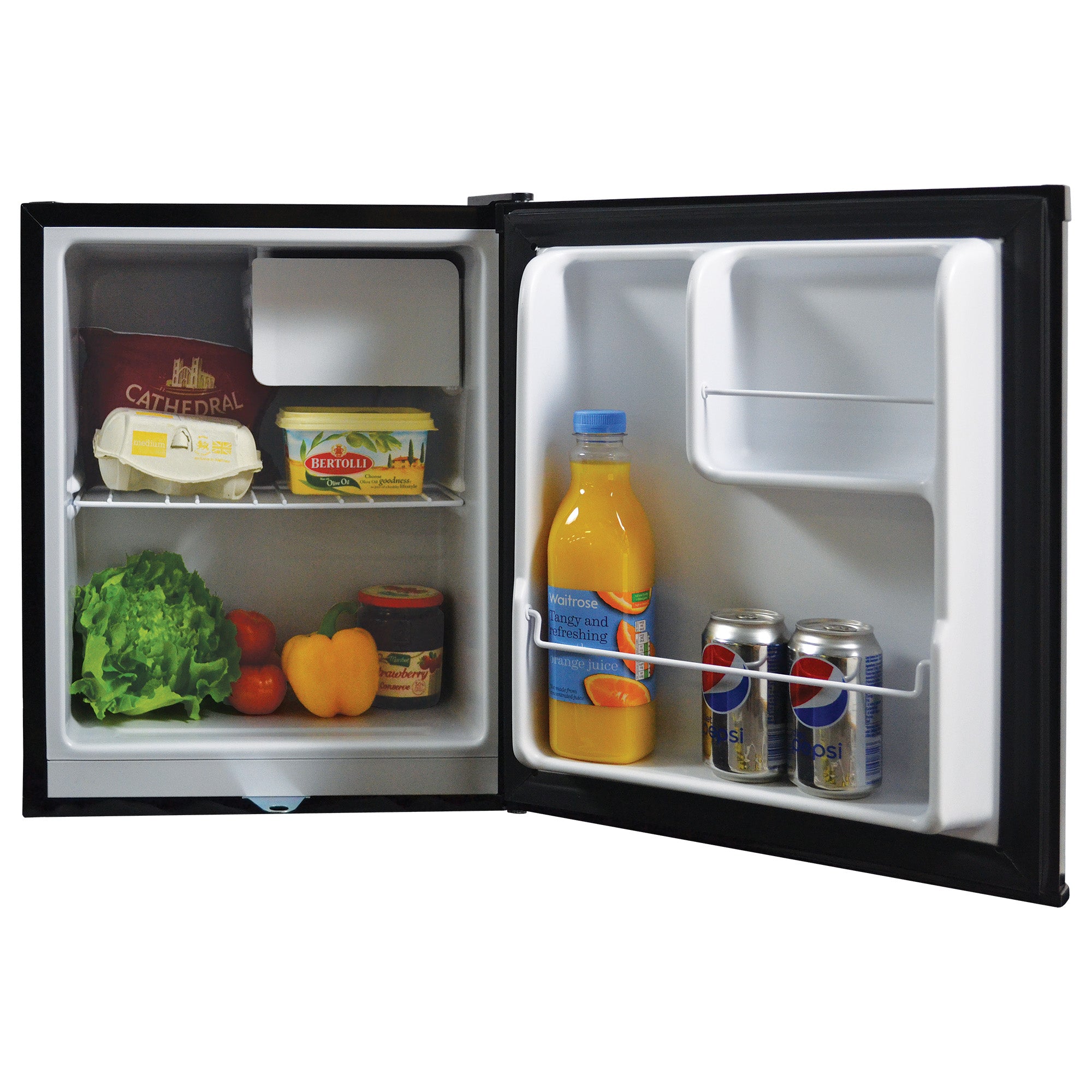 Table Top Fridge with Lockable Door, 47 Litre, Black