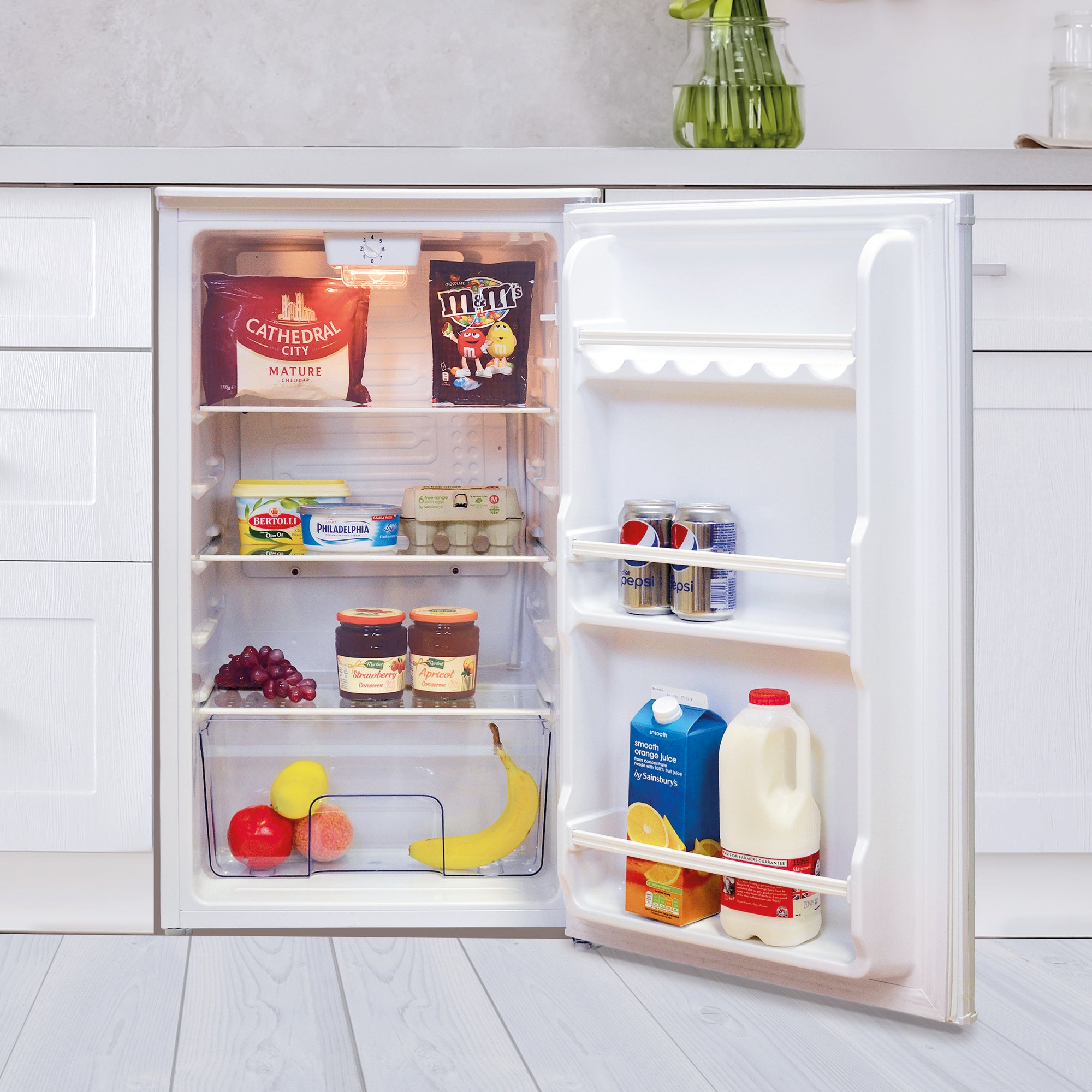 Under Counter Larder Fridge, 92 Litres, White