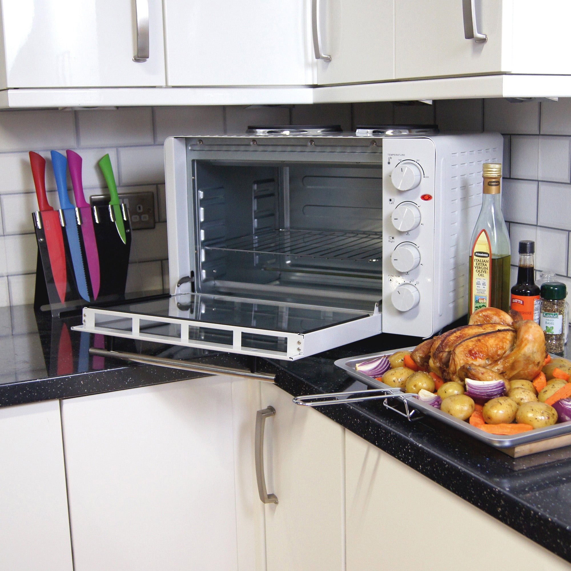 Electric Mini Oven with Hotplate Hobs, 45 Litres