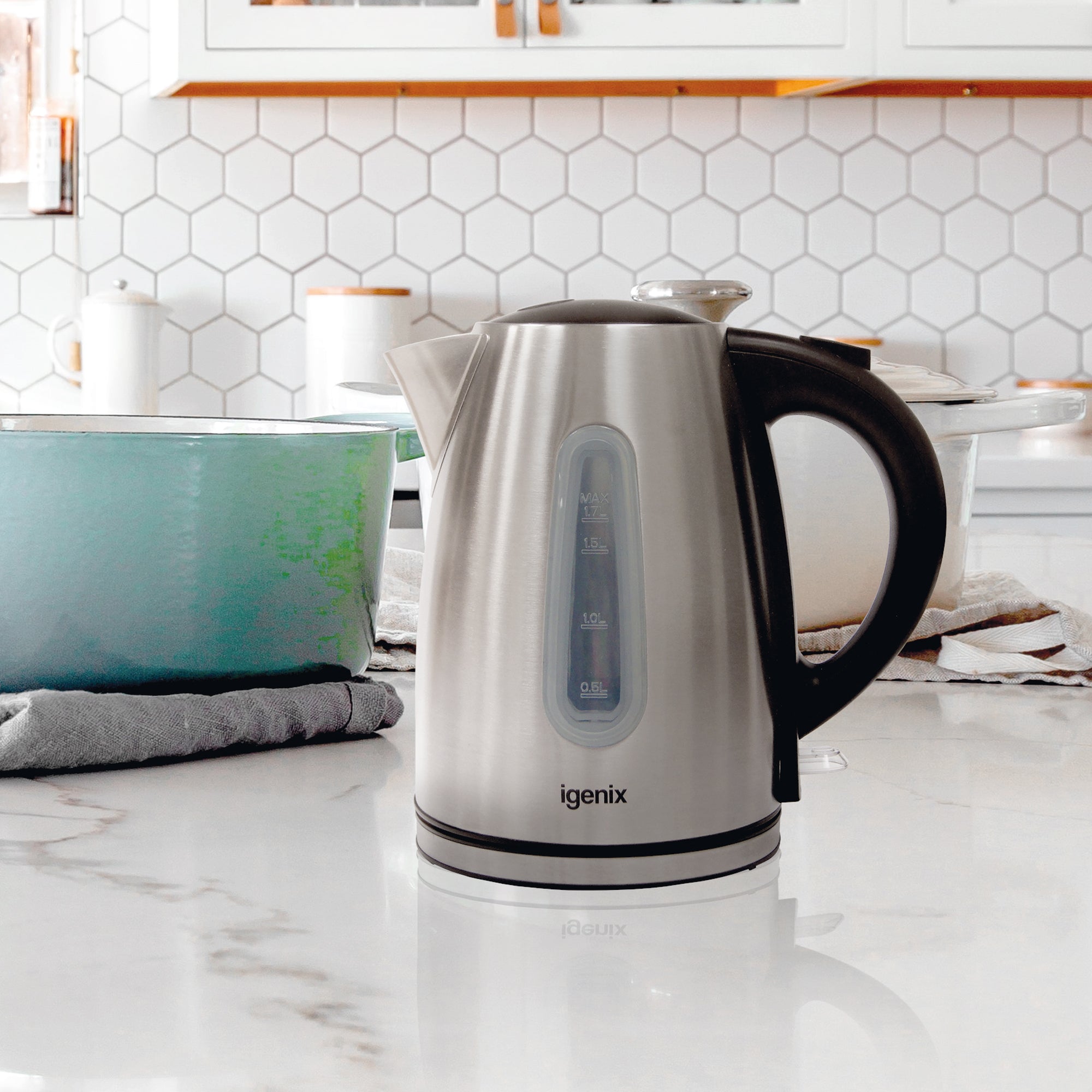 1.7 Litre Cordless Jug Kettle, 3000W, Stainless Steel