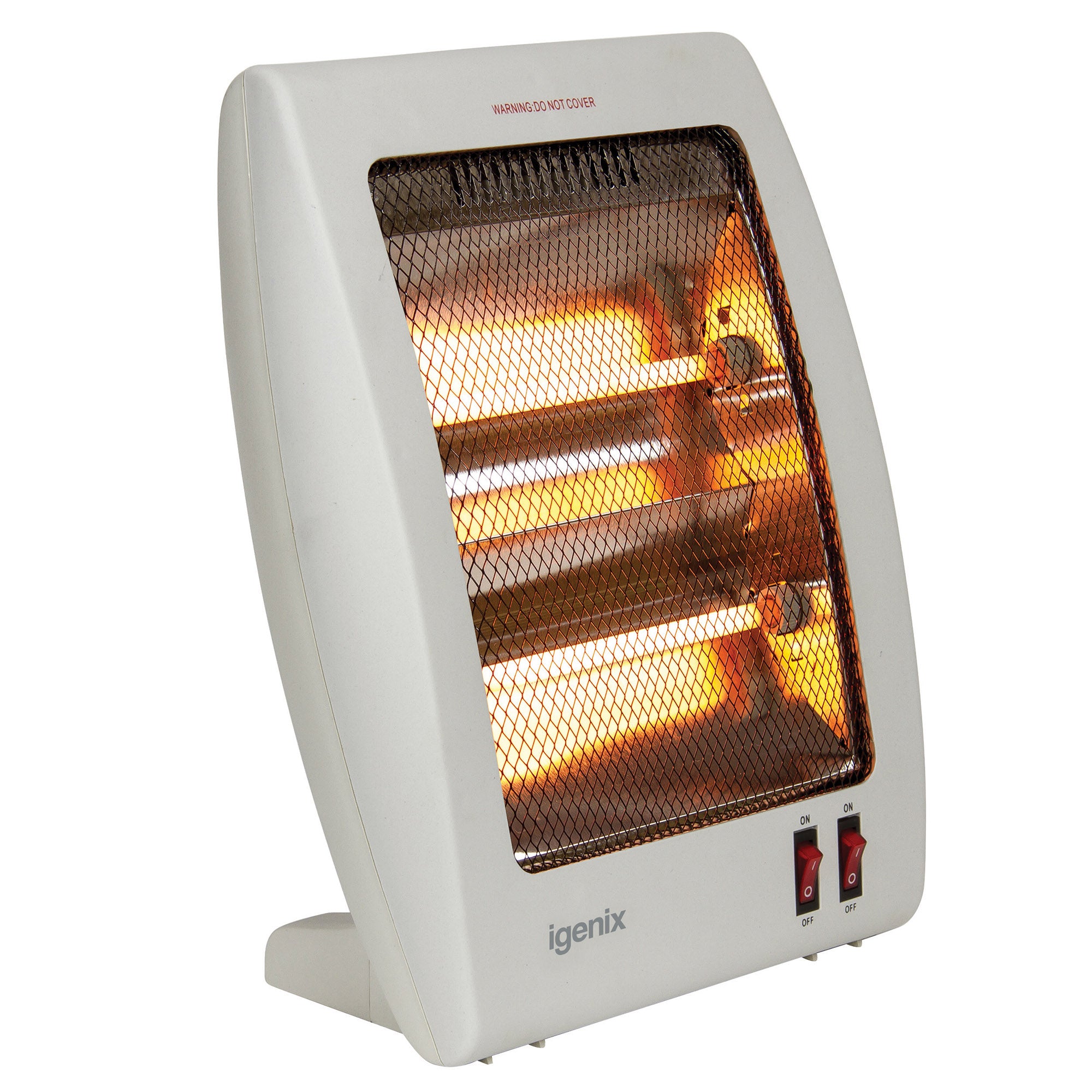 Electric Halogen Heater, 2 Bar Quartz, 800W, White