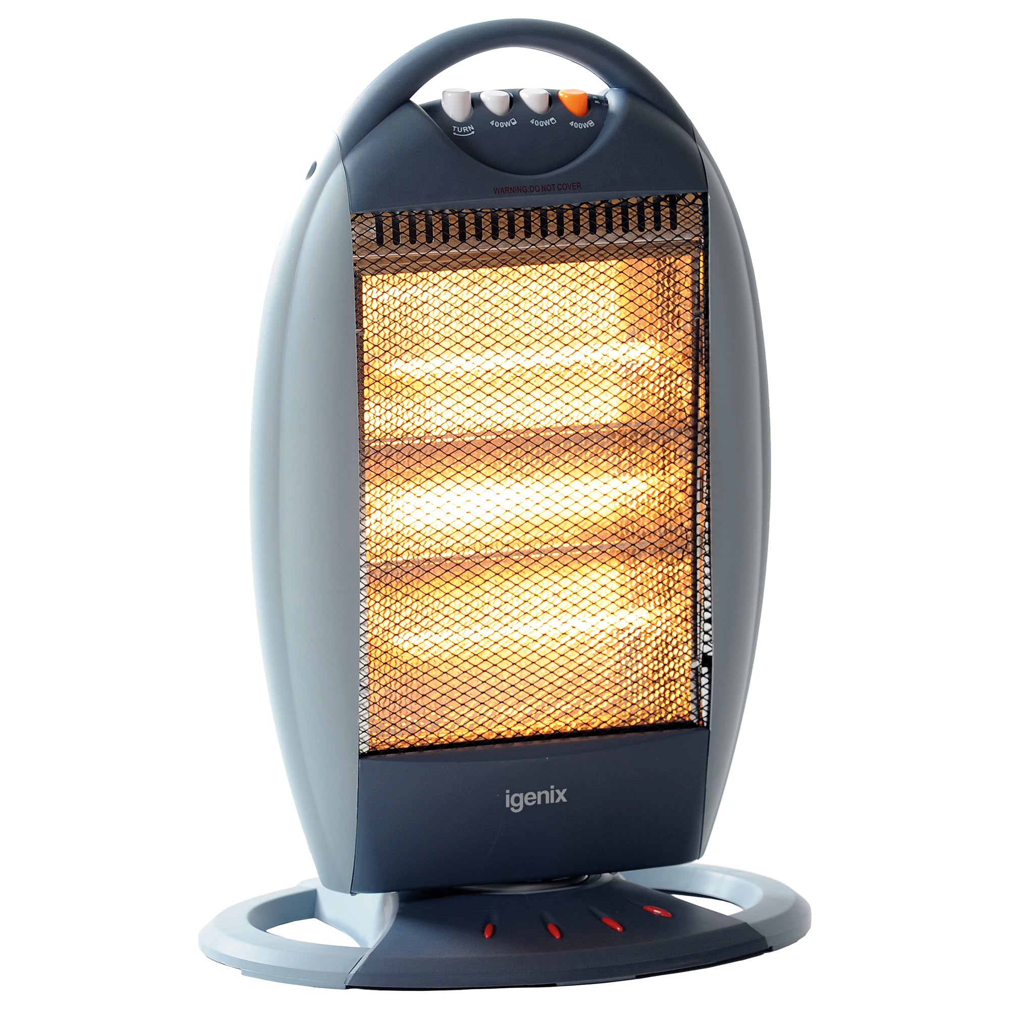 Electric Halogen Heater, 3 Heat Settings, 1200W, Grey