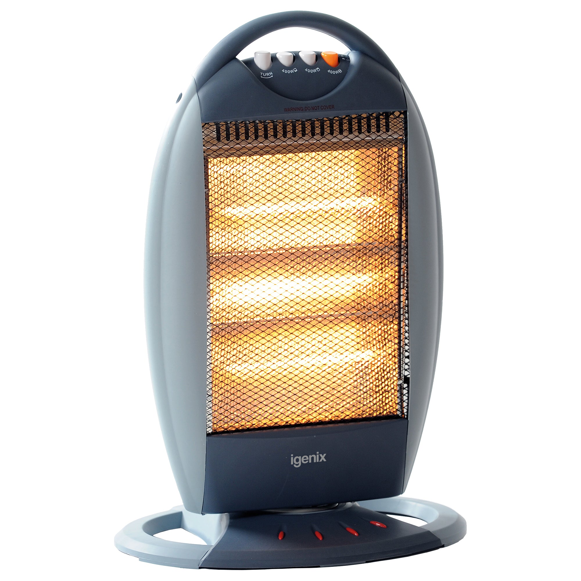 Electric Halogen Heater, Heat Settings, 1200W, Grey
