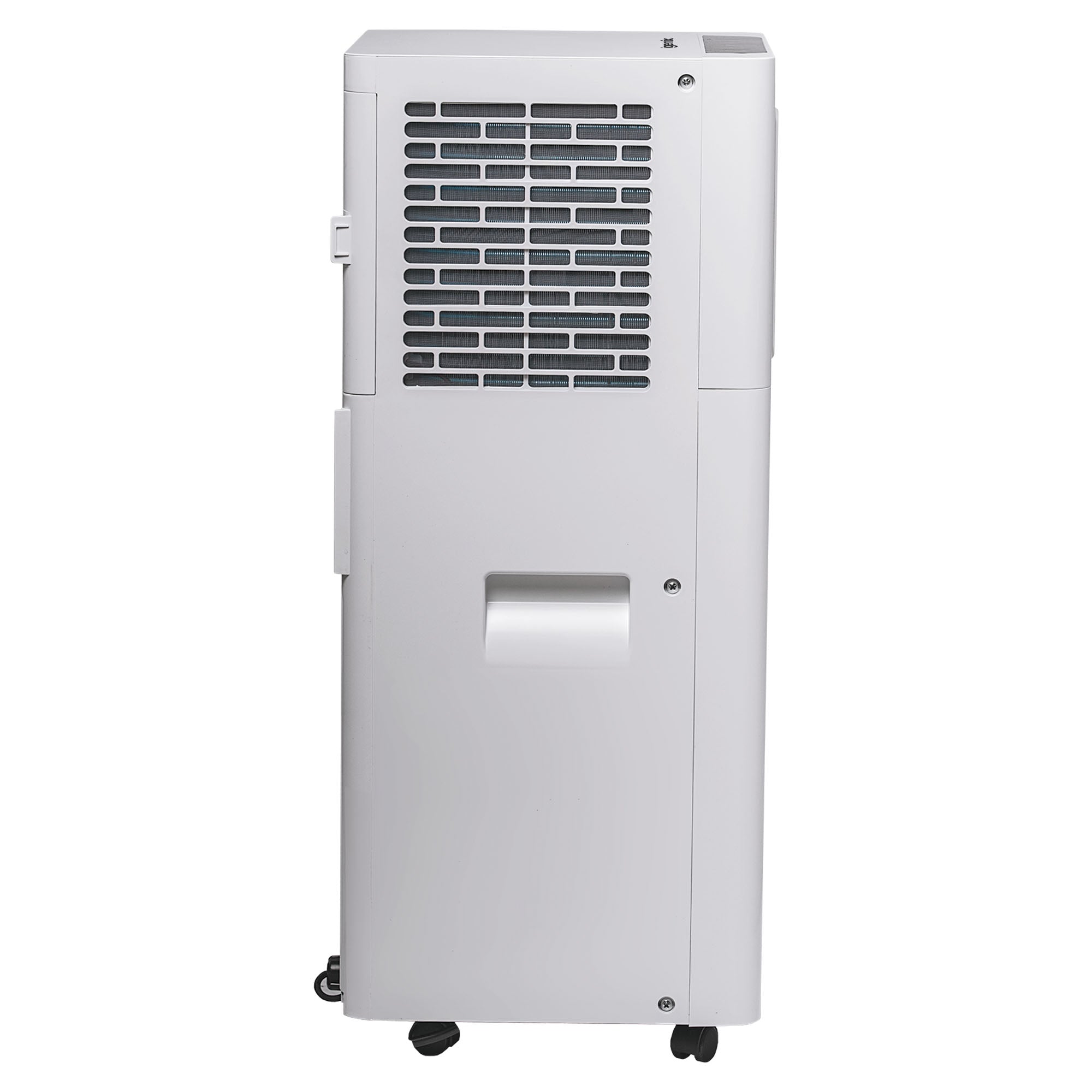 The Igenix 3-in-1 Smart Air Conditioner, Cooling, Fan & Dehumidifier (9000 BTU) is a white portable unit with side vent grille, handle, and base wheels for easy mobility.