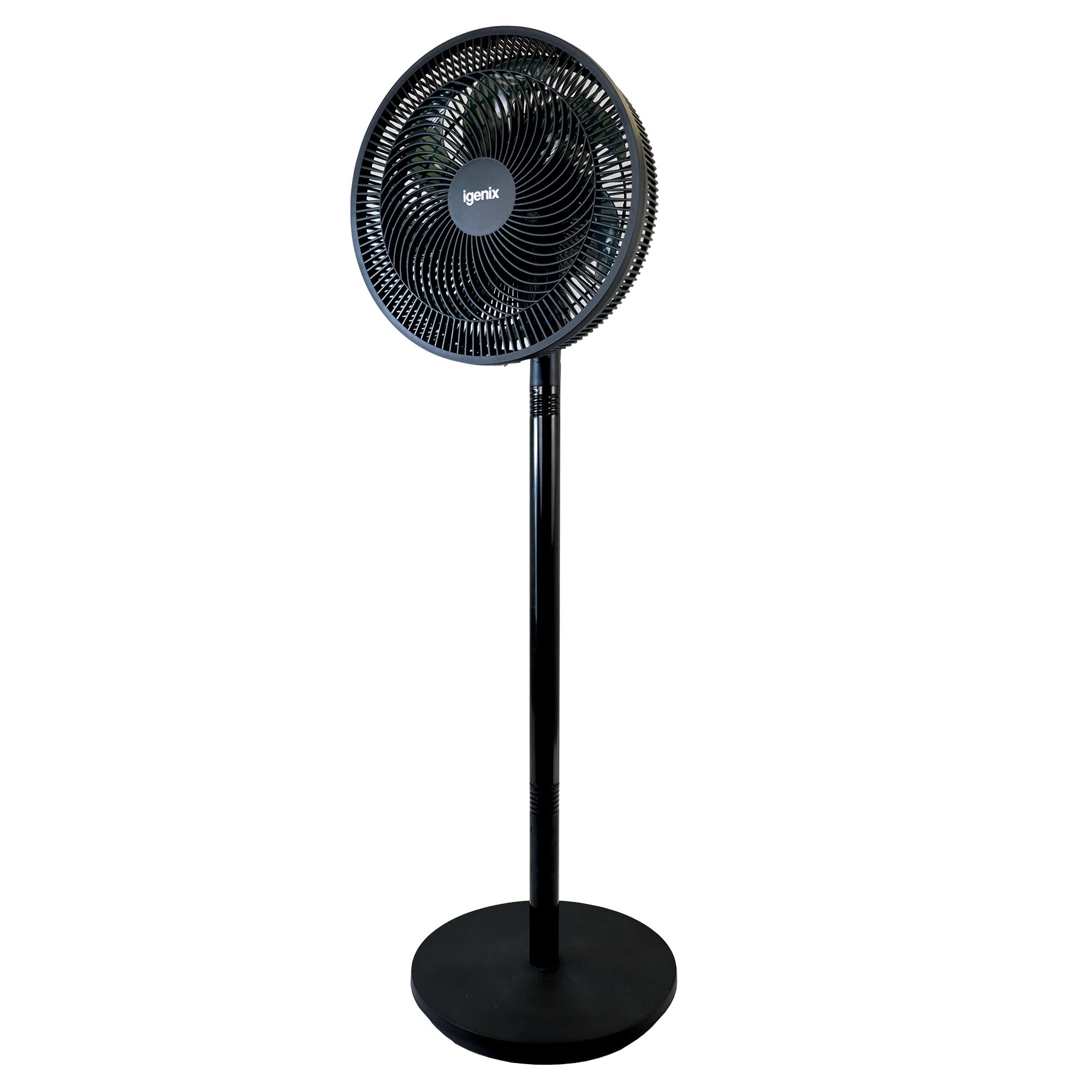 12 Inch Pedestal Fan, 7 Blades, 3 Speeds, Black