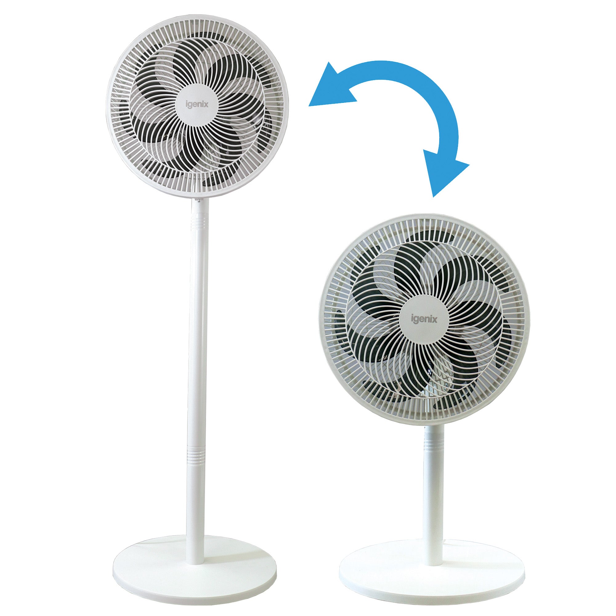 12 Inch Pedestal Fan, 7 Blades, 3 Speeds, White