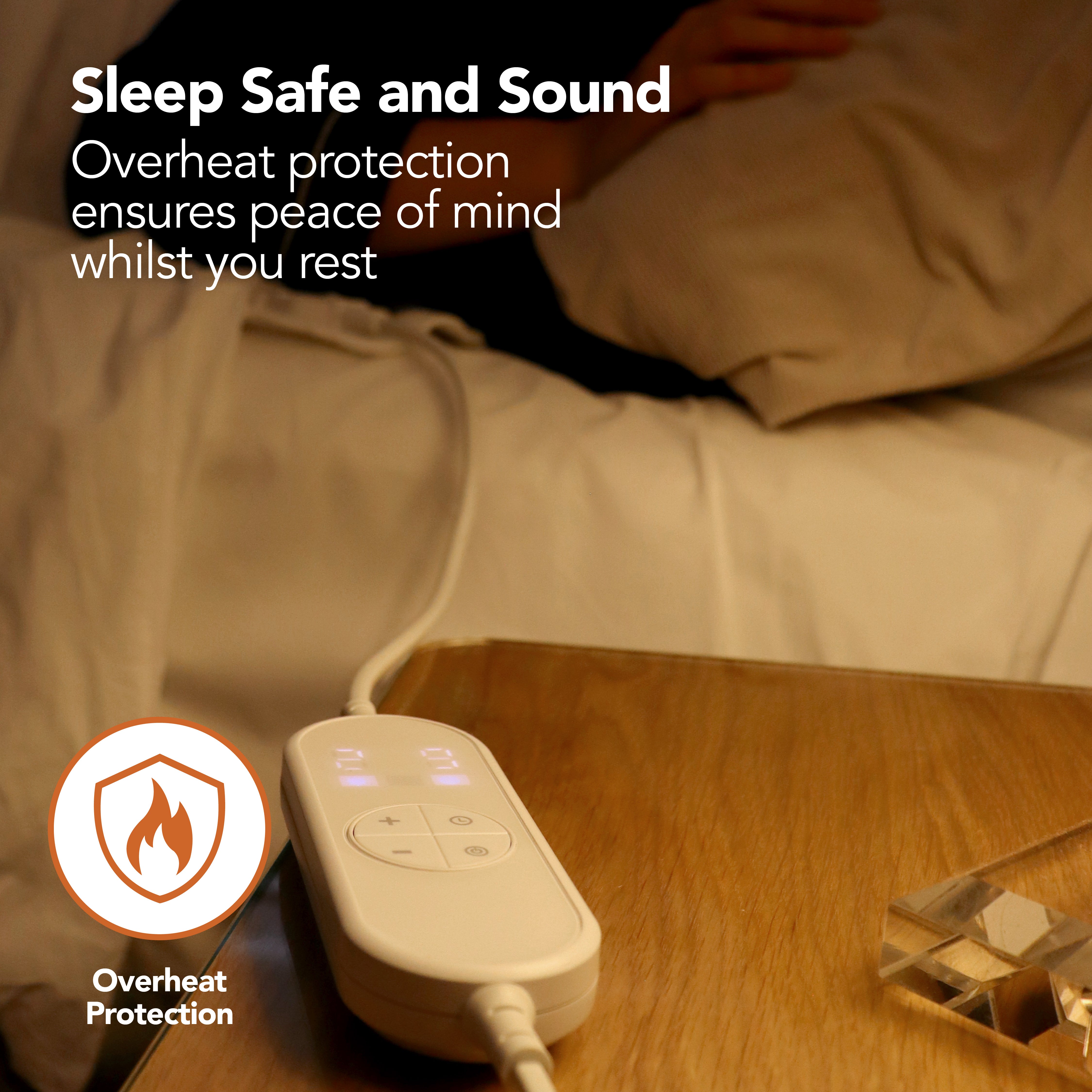 Igenix Digital Heated Underblanket, Polyester, 1-9hr Timer, Machine Washable, White