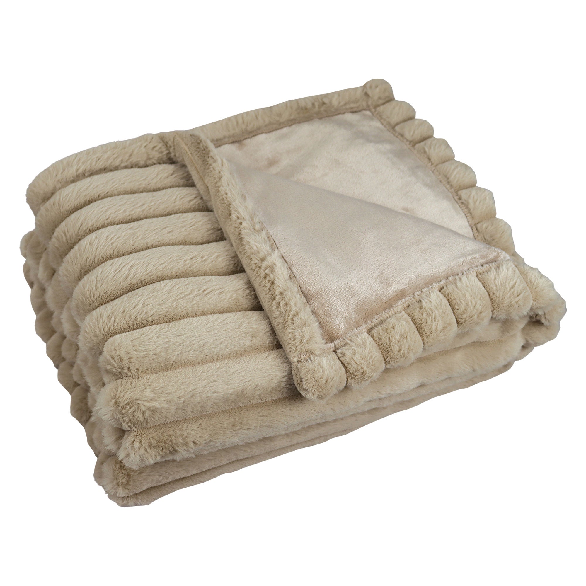 Igenix Luxury Heated Throw 160 x 130 cm – 9 Heat Settings, 9-Hour Timer, Overheat Protection, Machine Washable, Detachable Controller, Elastic Straps (Beige)
