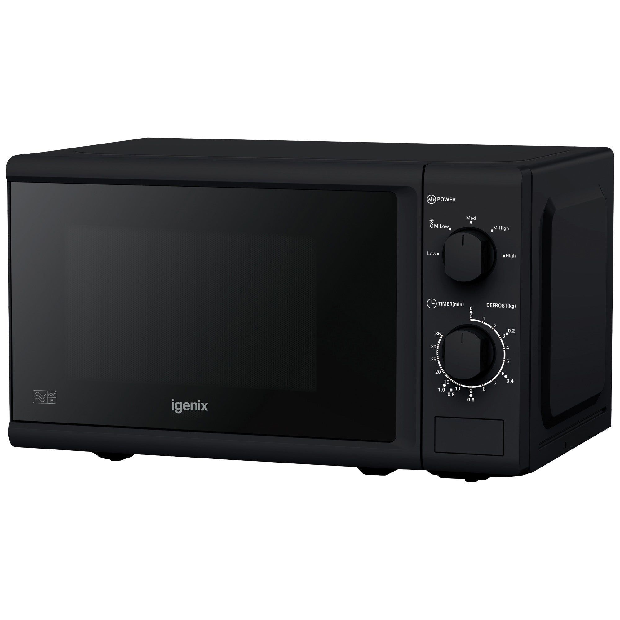 Manual Microwave, 20 Litre, 5 Power Settings, 800W, Black