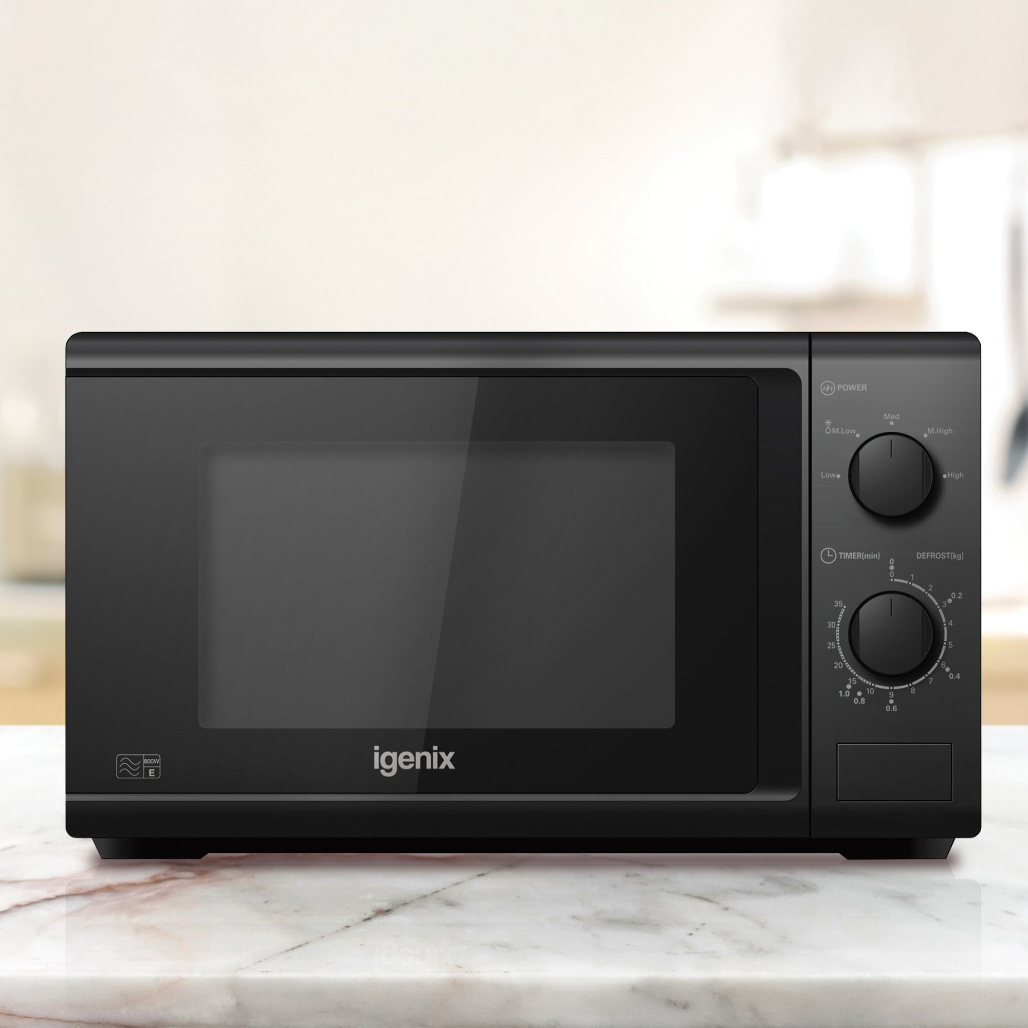 Manual Microwave, 20 Litre, 5 Power Settings, 800W, Black