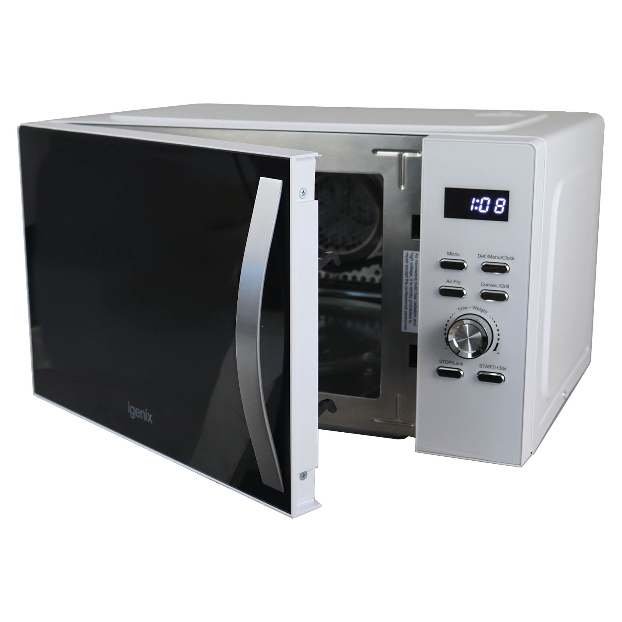 Digital Microwave, 25 Litre, 60 Min Timer, Air Fryer Function, 850W, White, IGMC02580W