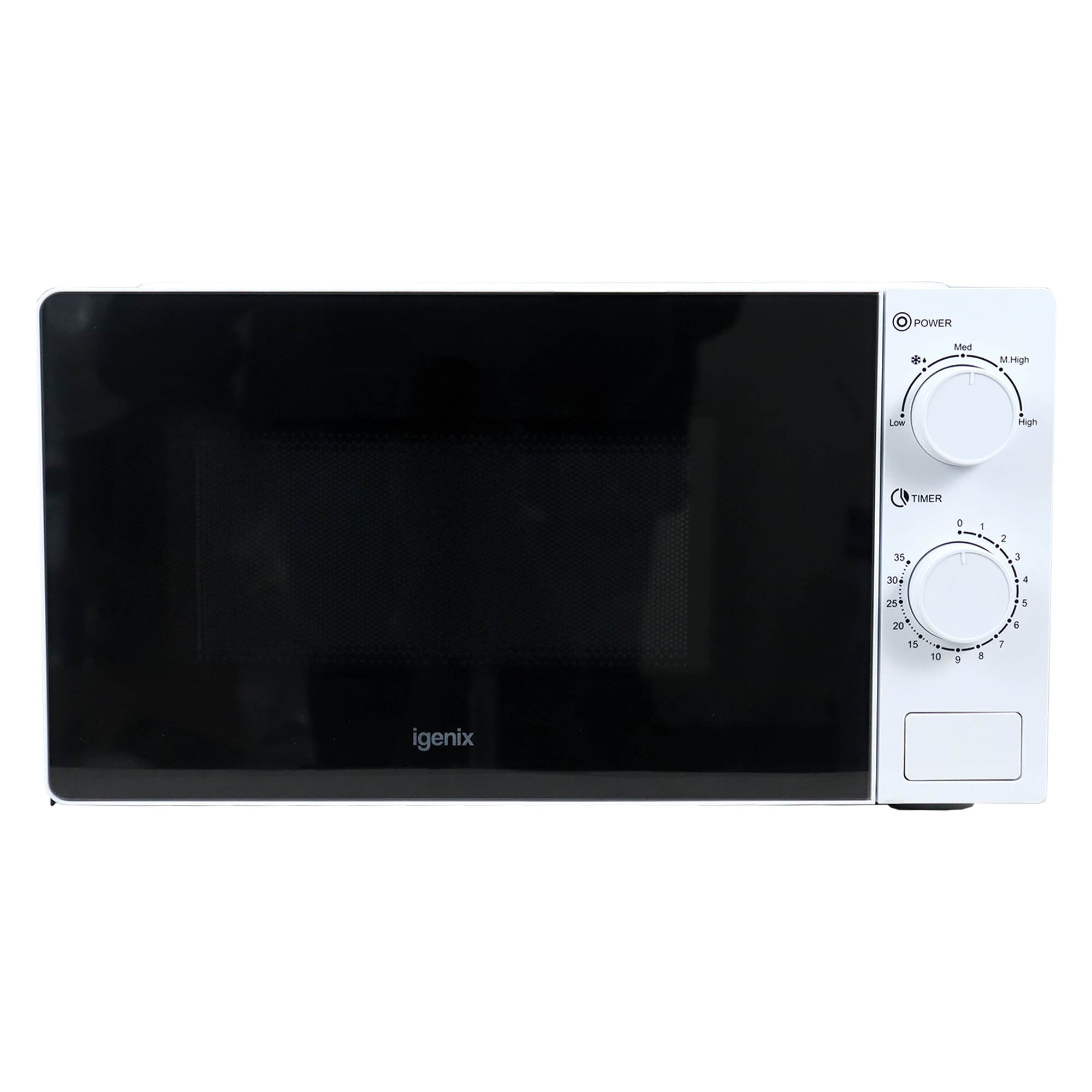 Manual Microwave, 700 W, 20 Litre, 35 Minute Timer, White, Igenix IGMS02071W