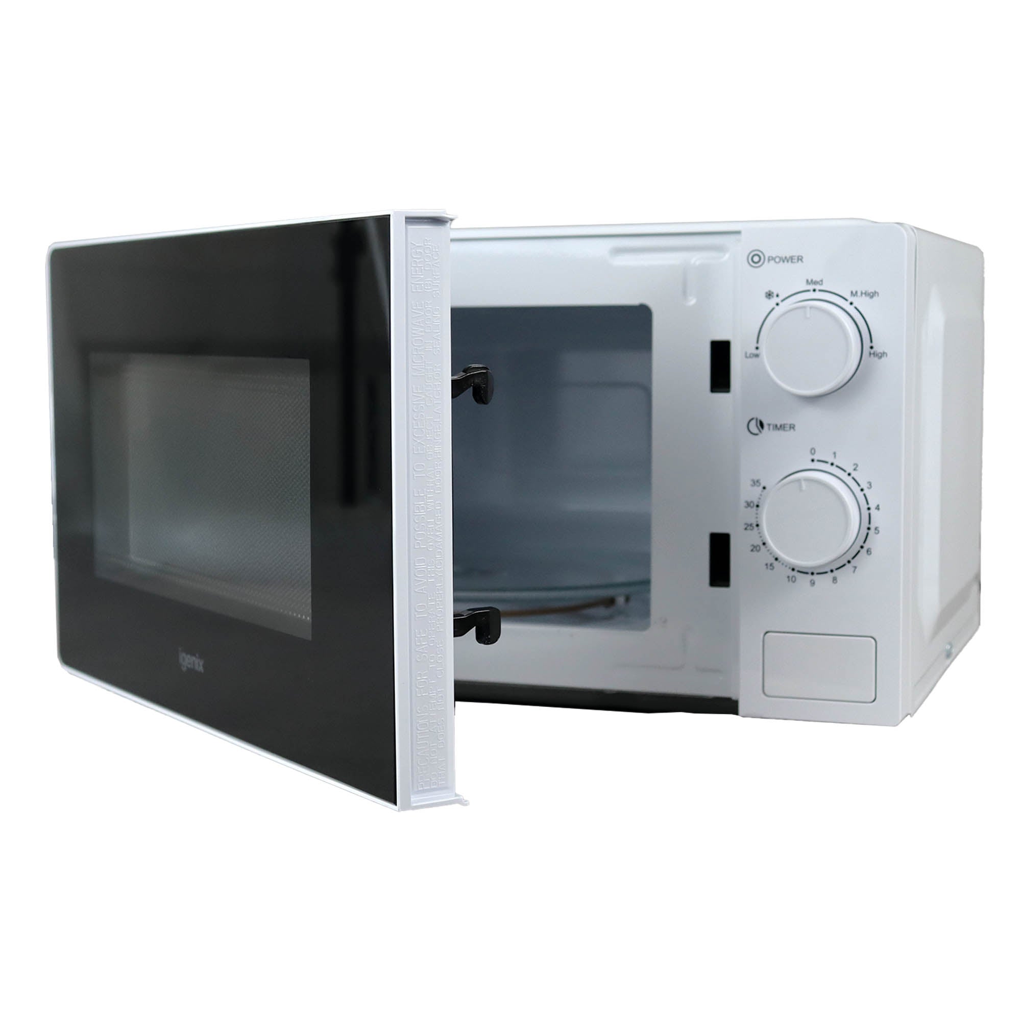 Manual Microwave, 700 W, 20 Litre, 35 Minute Timer, White, Igenix IGMS02071W