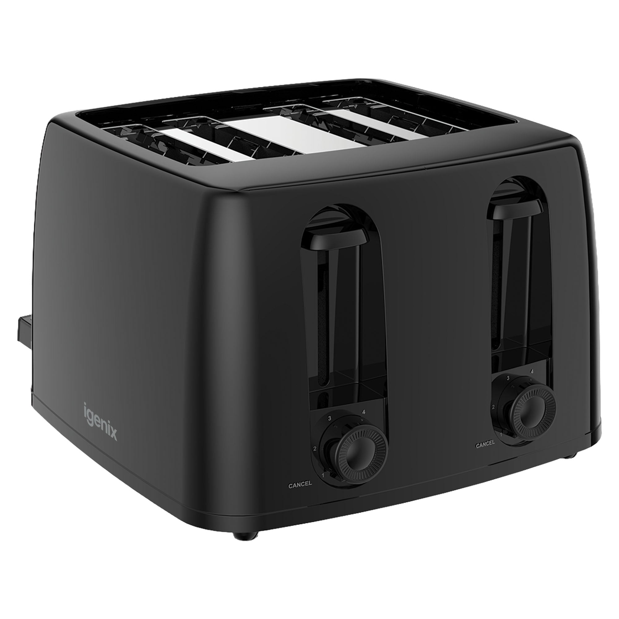 The Igenix 4 Slice Toaster (1300W) features a control dial, 6 browning levels, tray, and cord storage, making it easy to achieve perfect toast every time.