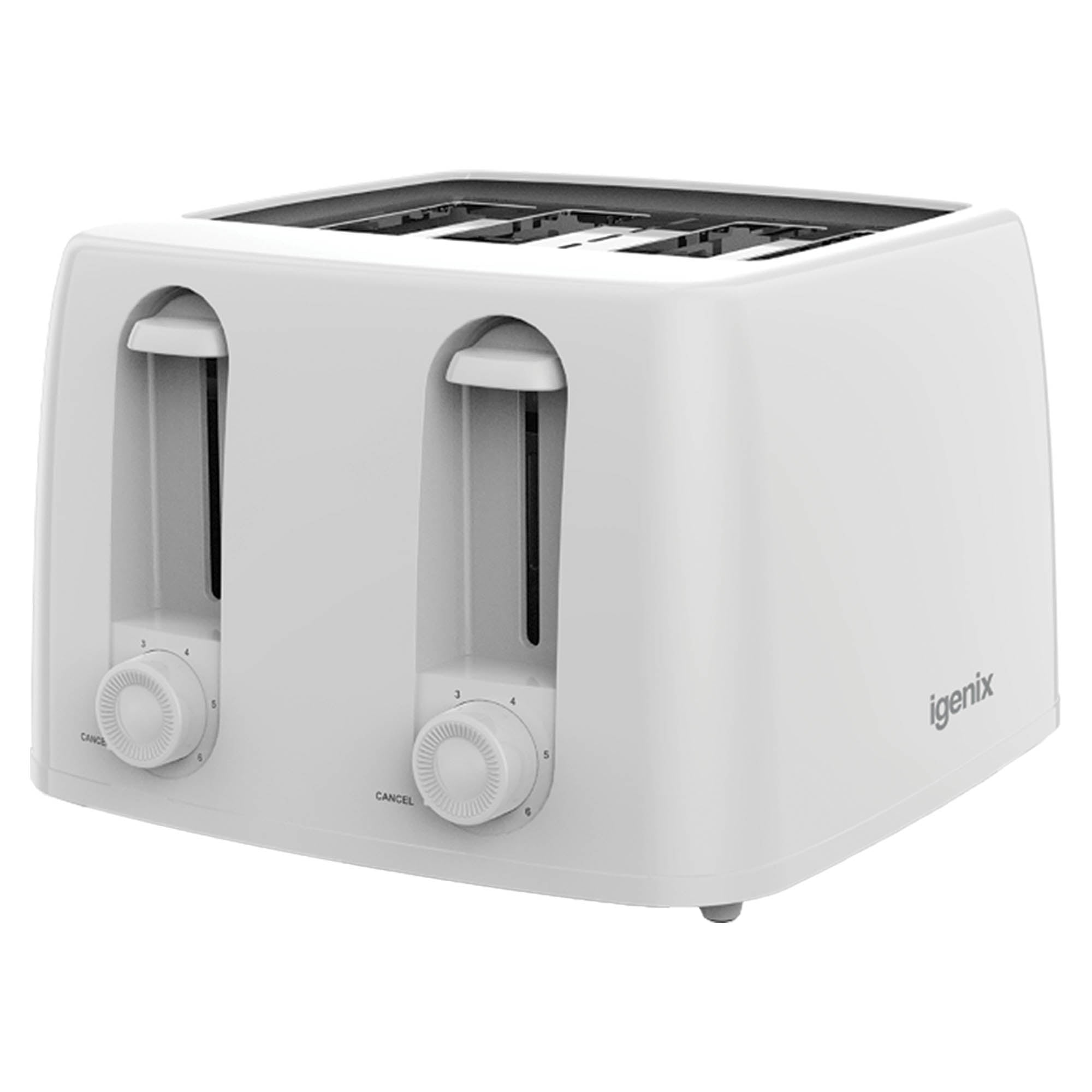 4 Slice Toaster, 1300W, 6 Browning Levels, Control Dial, Tray, Cord Storage