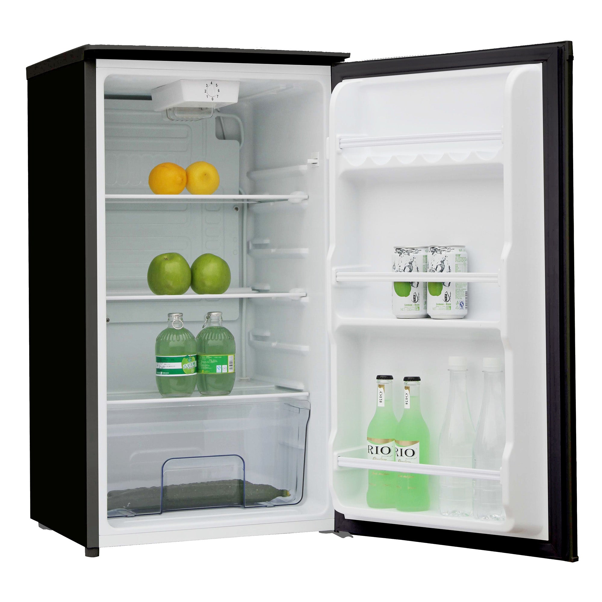 Under Counter Larder Fridge, 92 Litre, Reversible Door, Black