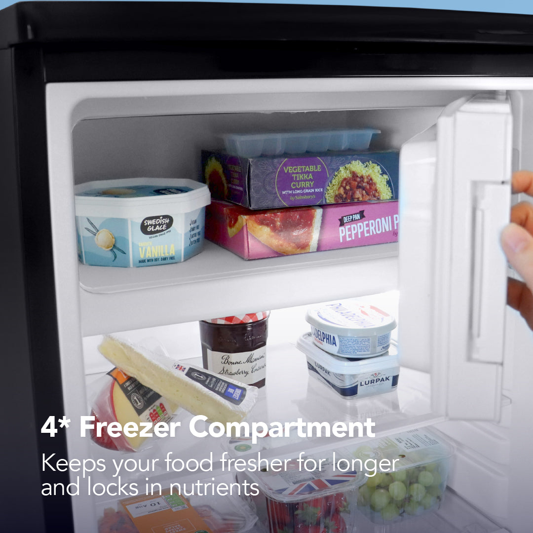 Under Counter Fridge with Ice Box, Black