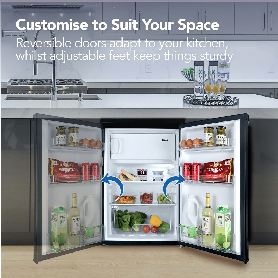 Under Counter Fridge with Ice Box, Black