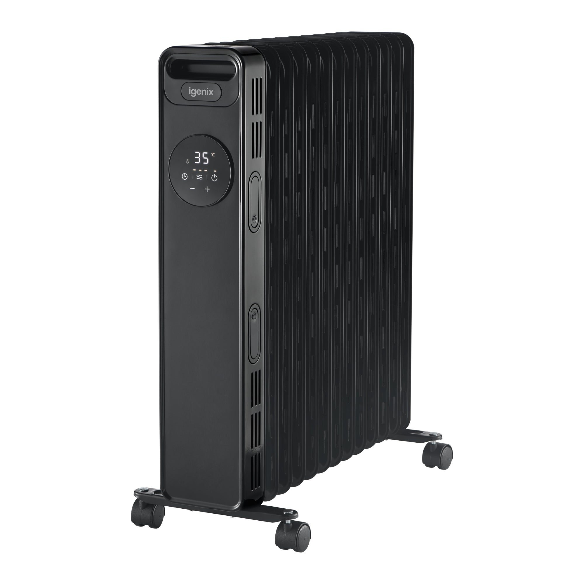 Digital Oil Filled Radiator, 2.5kW/2500W, Overheat Protection, Black