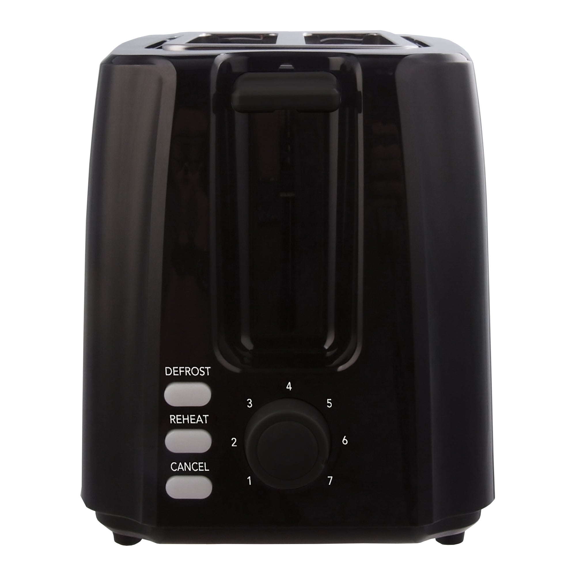 2 Slice Toaster, Defrost & Reheat Function, Black